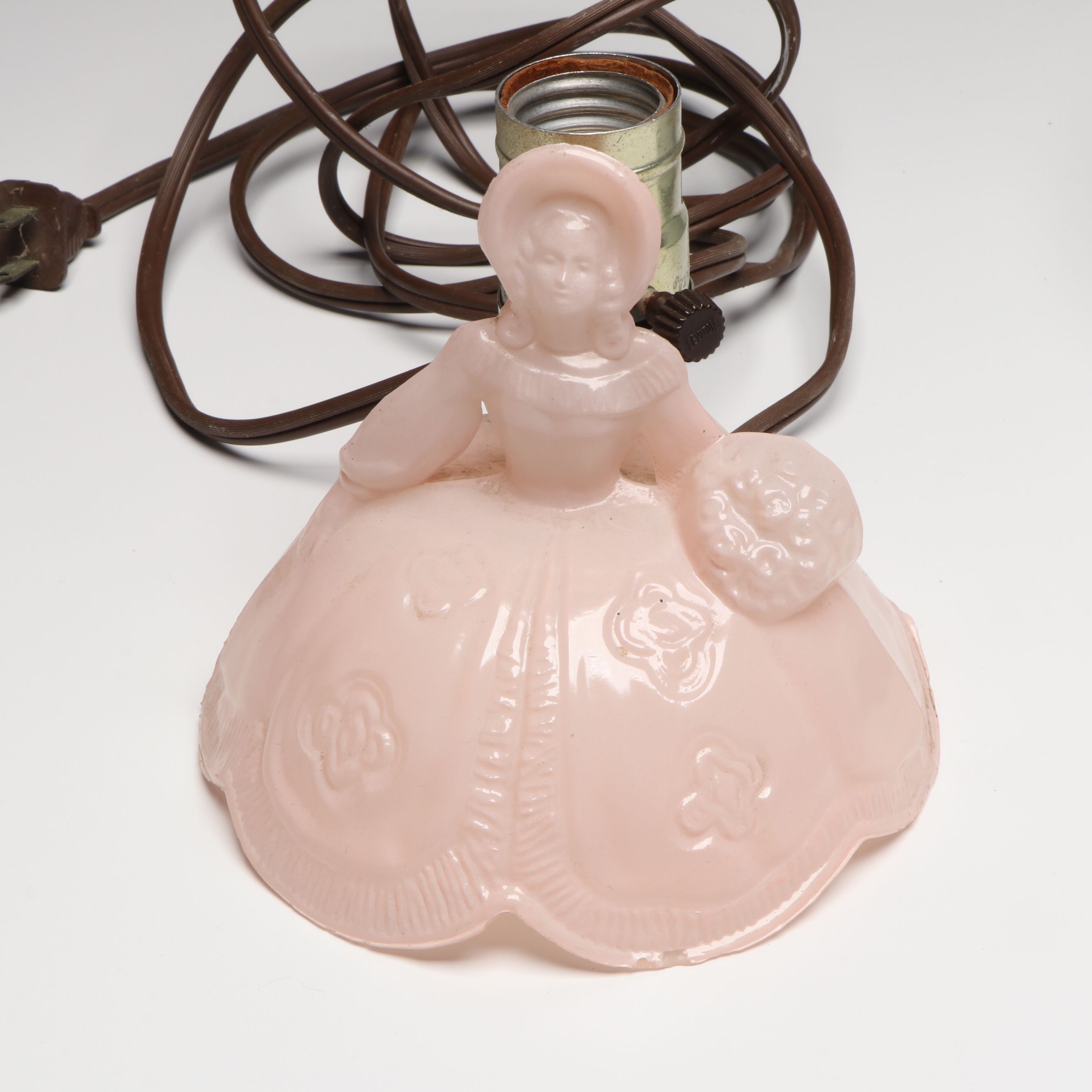 Alfred Meakin Ironstone Chamber Pot with Figural and Other Glass Table Lamps