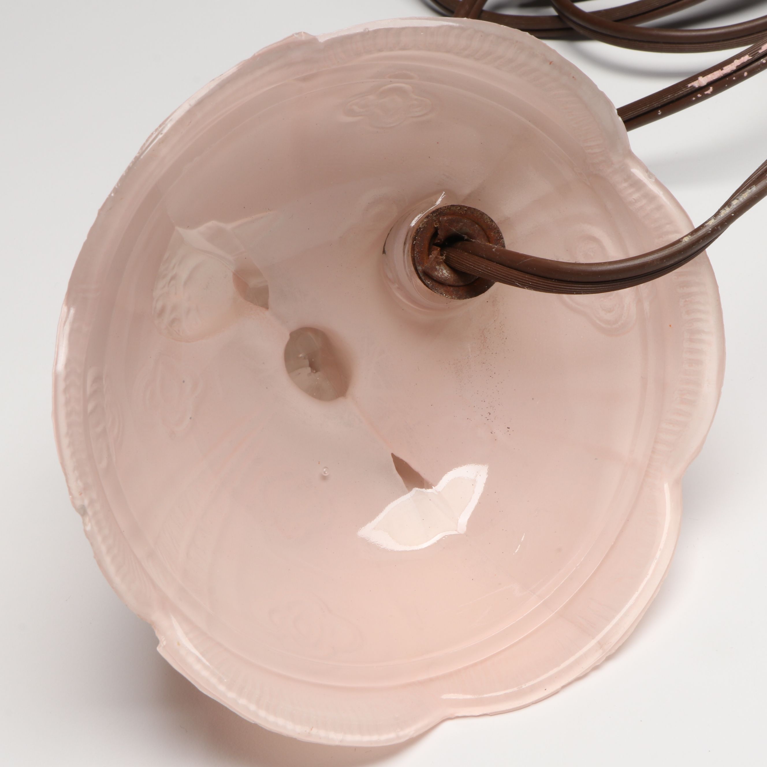 Alfred Meakin Ironstone Chamber Pot with Figural and Other Glass Table Lamps