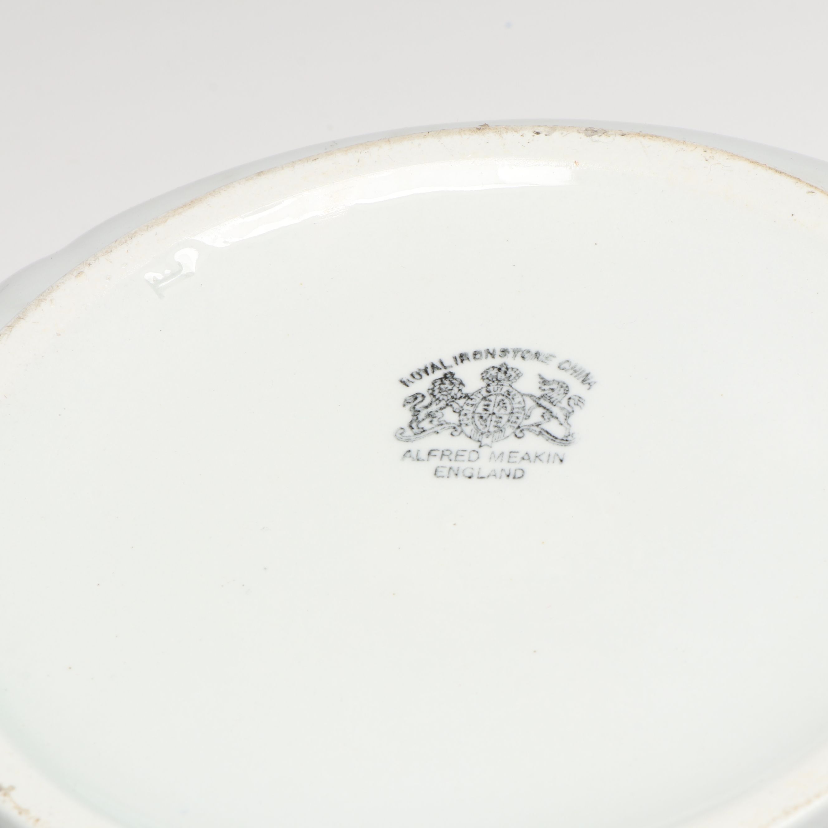 Alfred Meakin Ironstone Chamber Pot with Figural and Other Glass Table Lamps