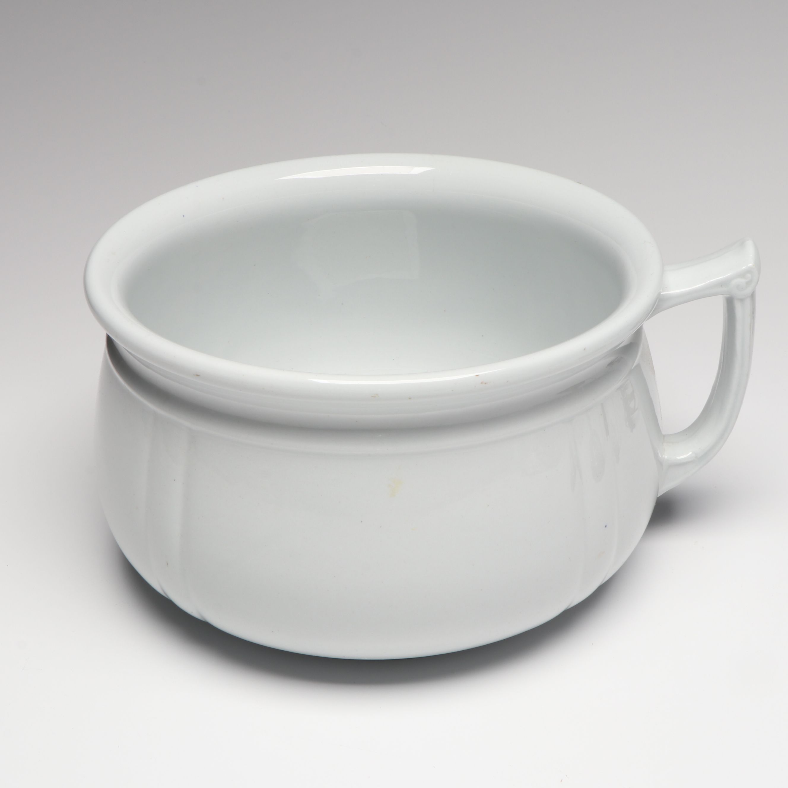 Alfred Meakin Ironstone Chamber Pot with Figural and Other Glass Table Lamps