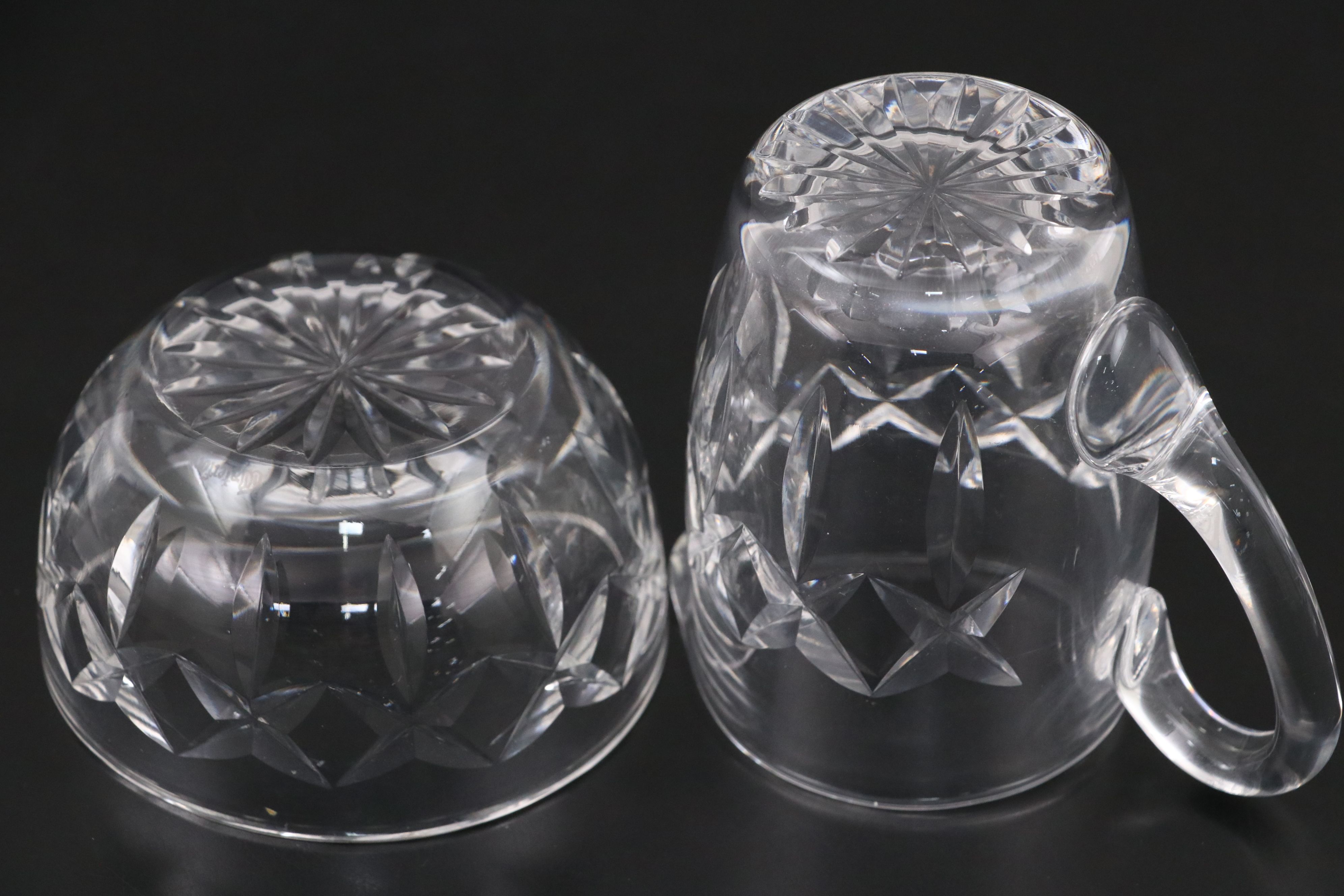 Waterford "Glandore" Crystal Centerpiece Bowl with Other Bowls and Creamers