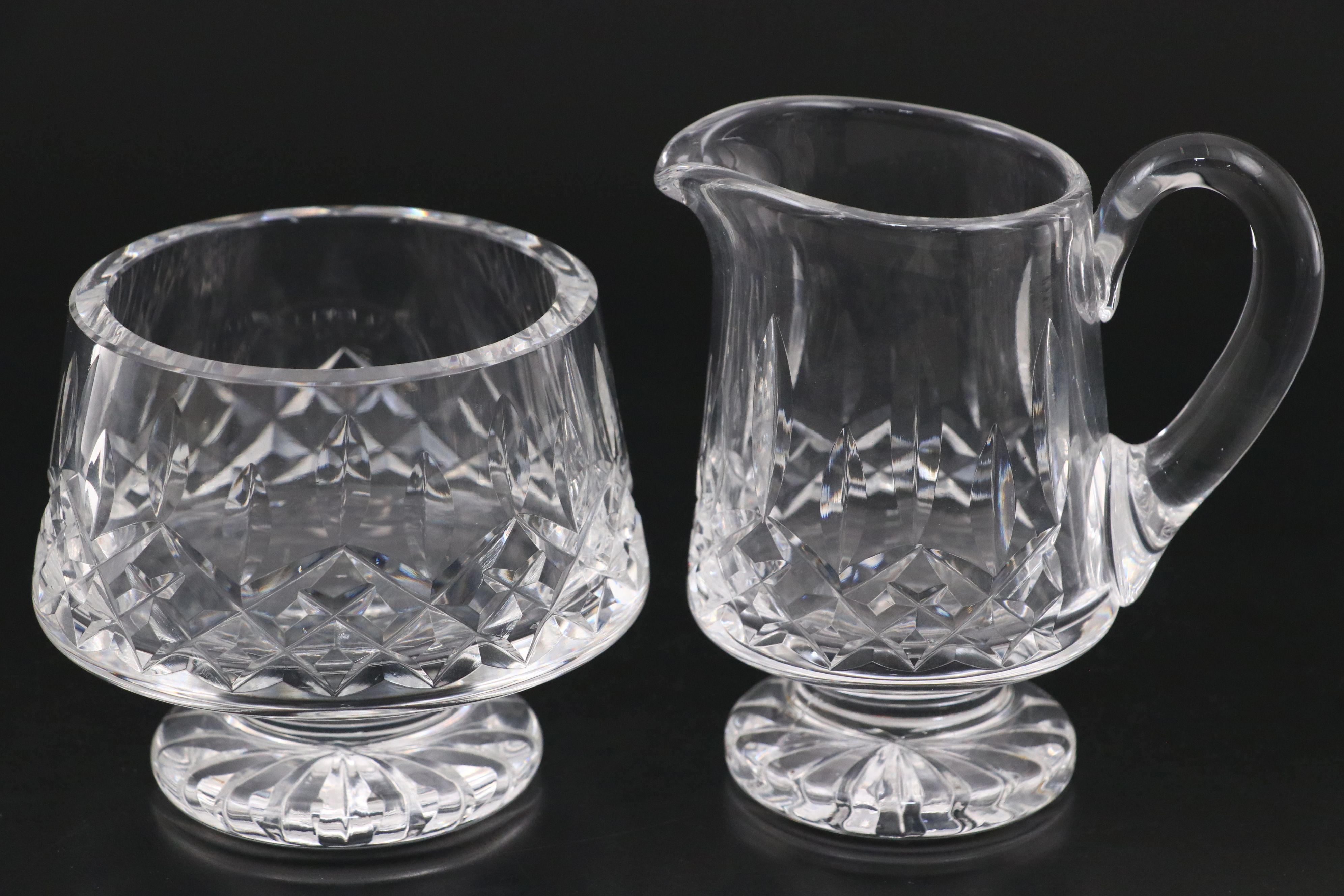 Waterford "Glandore" Crystal Centerpiece Bowl with Other Bowls and Creamers