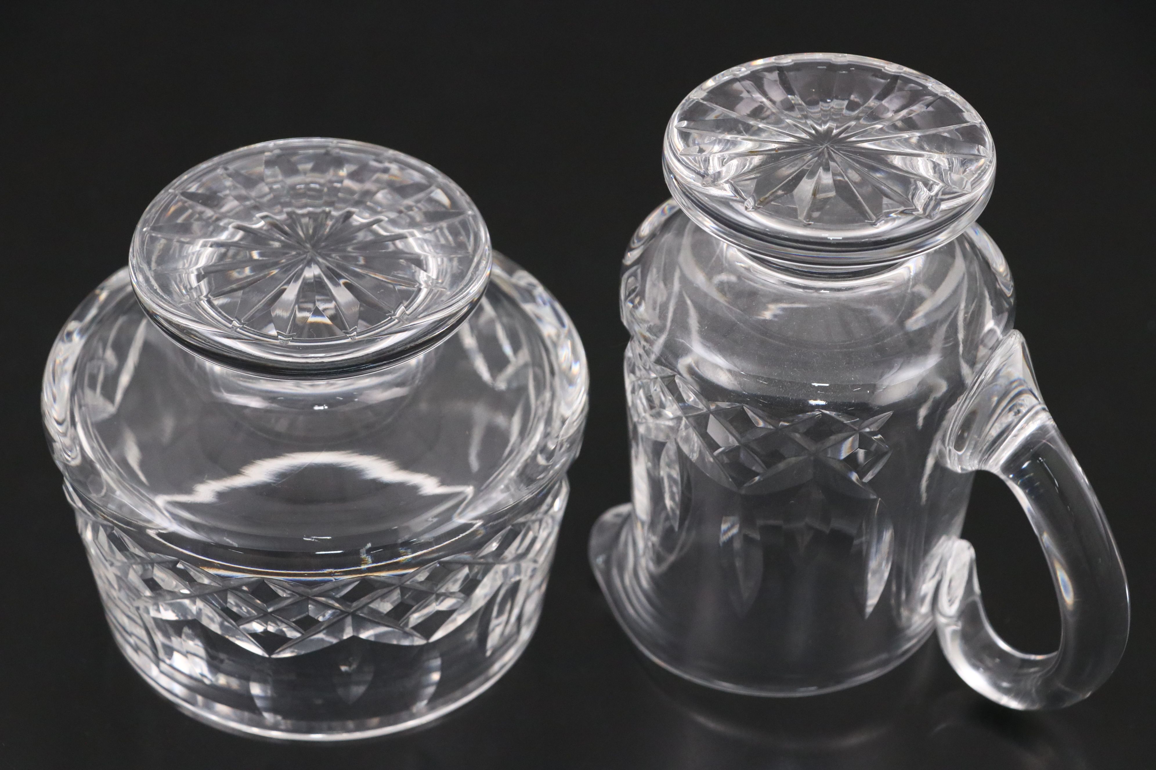 Waterford "Glandore" Crystal Centerpiece Bowl with Other Bowls and Creamers