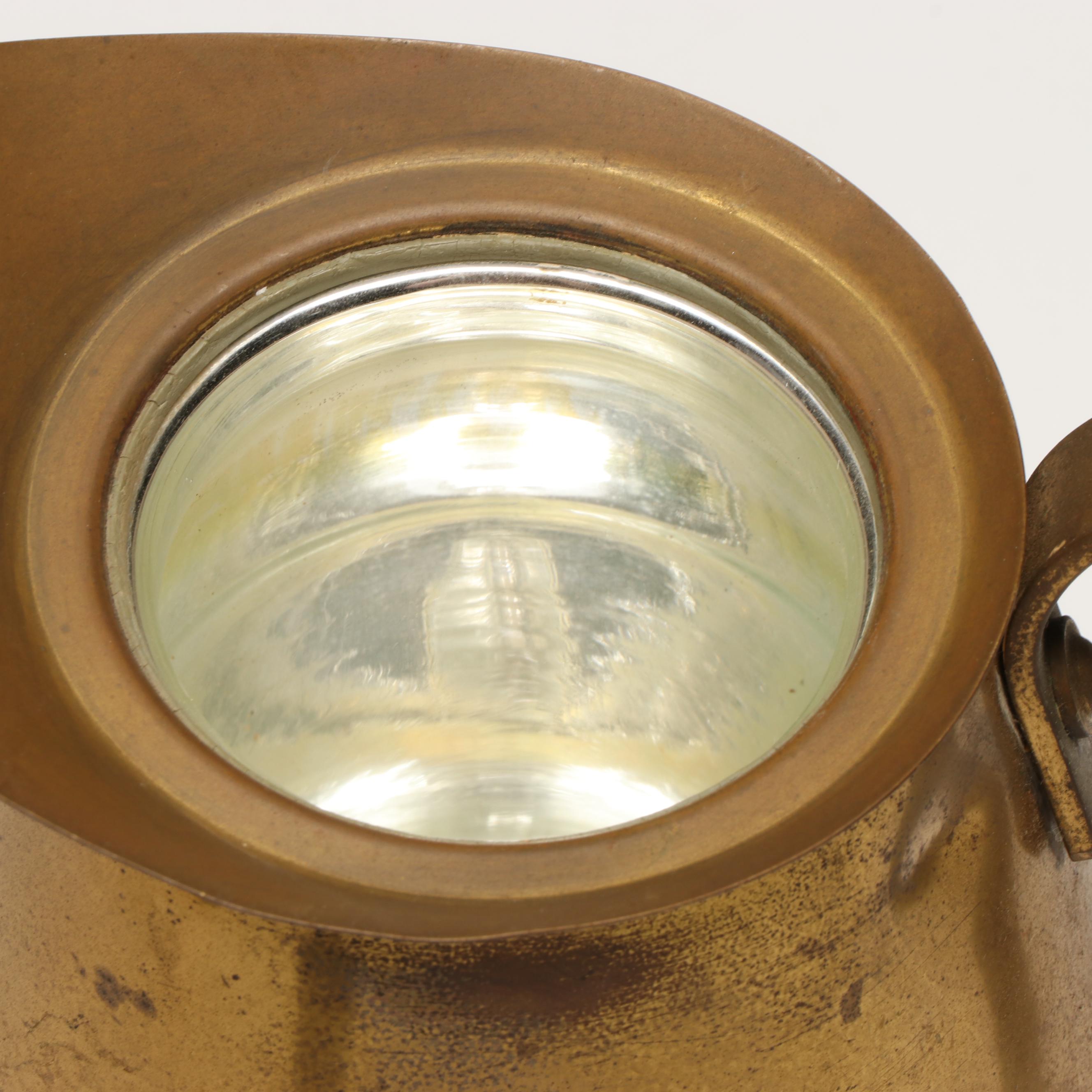 Indian Brass Jug with Metal Ribbed Vase and Pitcher, Mid to Late 20th Century