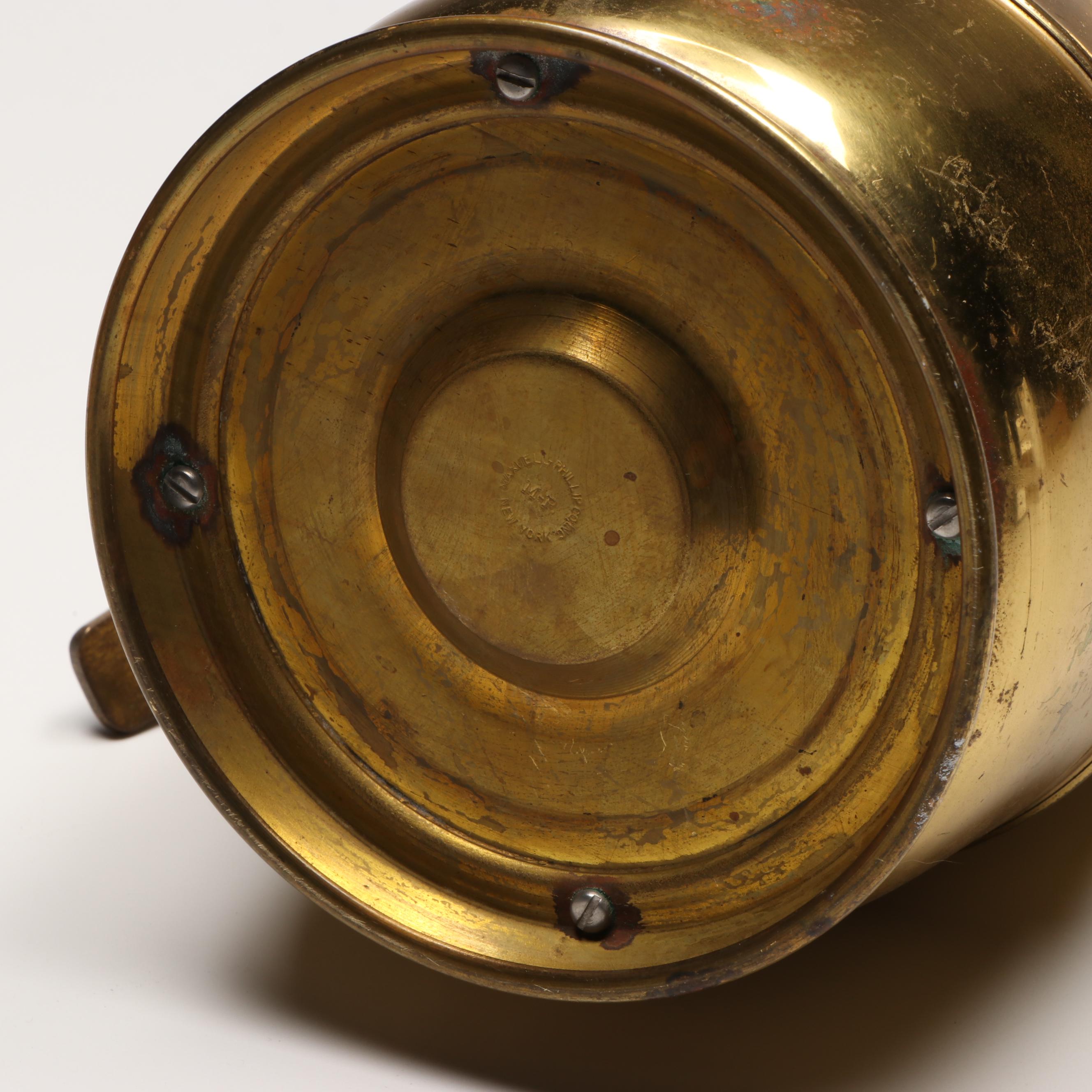 Indian Brass Jug with Metal Ribbed Vase and Pitcher, Mid to Late 20th Century