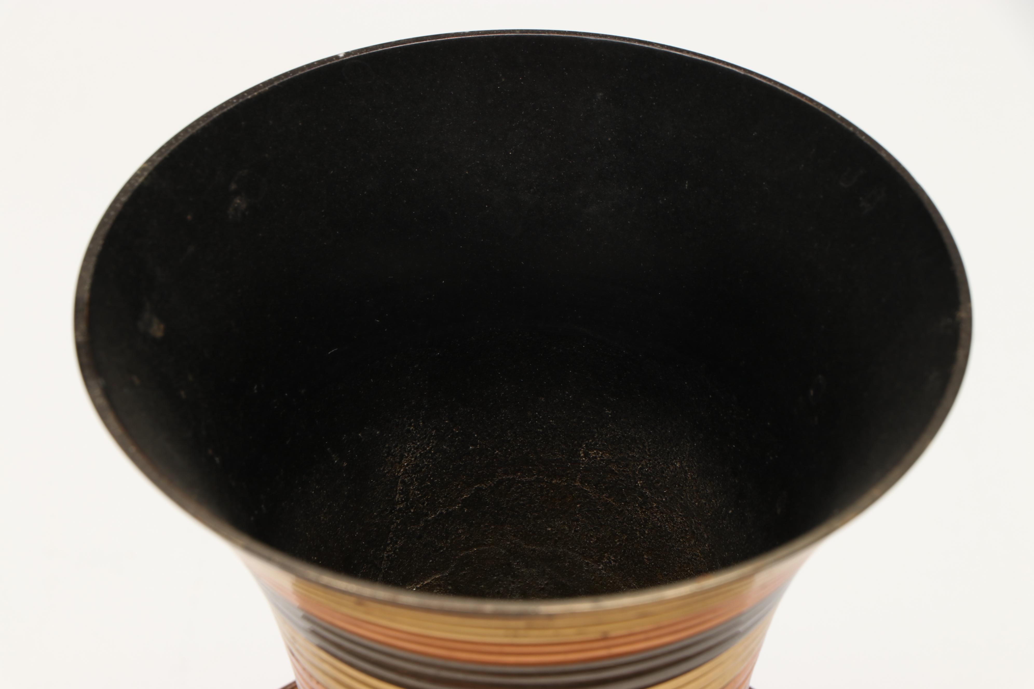 Indian Brass Jug with Metal Ribbed Vase and Pitcher, Mid to Late 20th Century