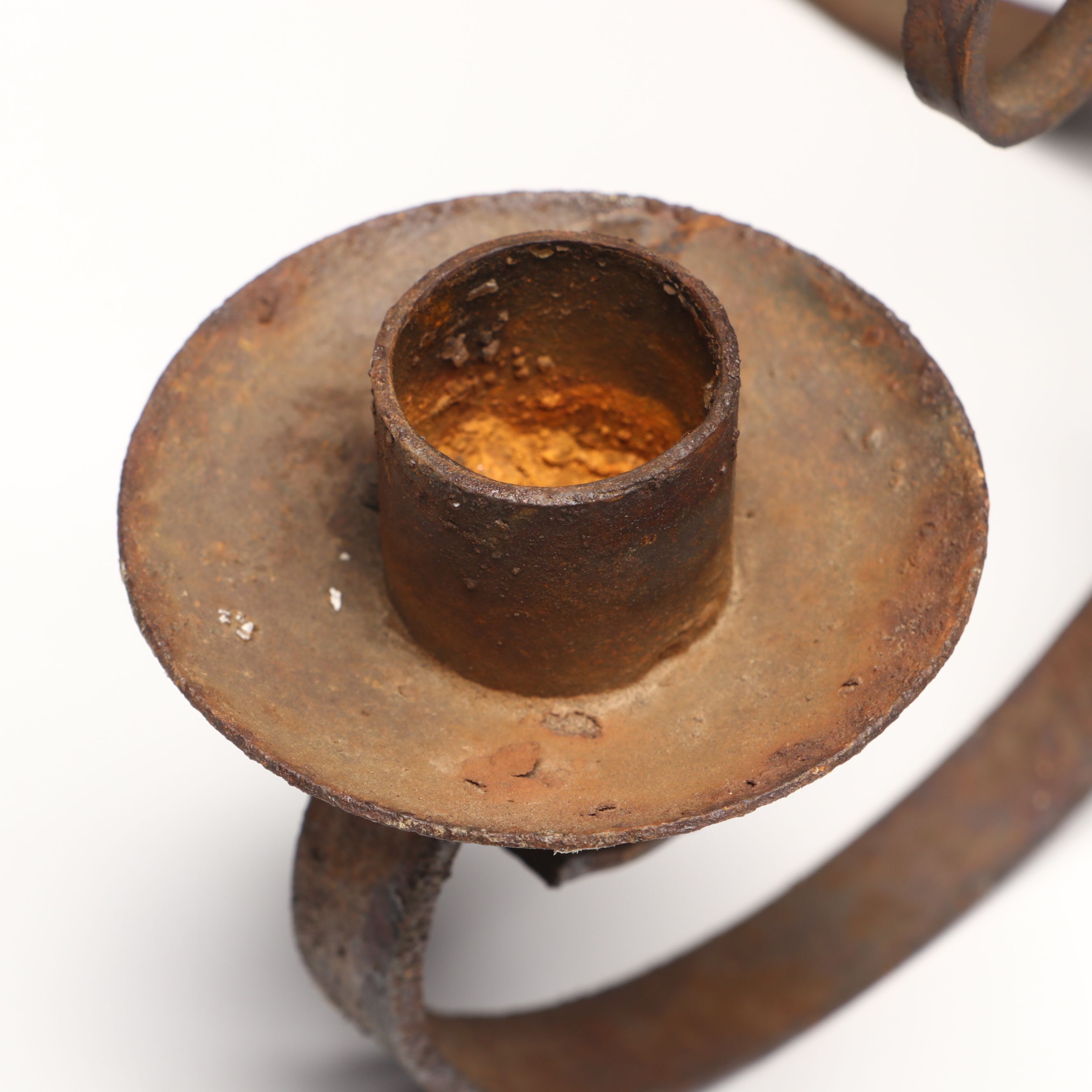 Folk Art Iron Roof Cross with Metal Hanging Candelabra and Candle Lantern