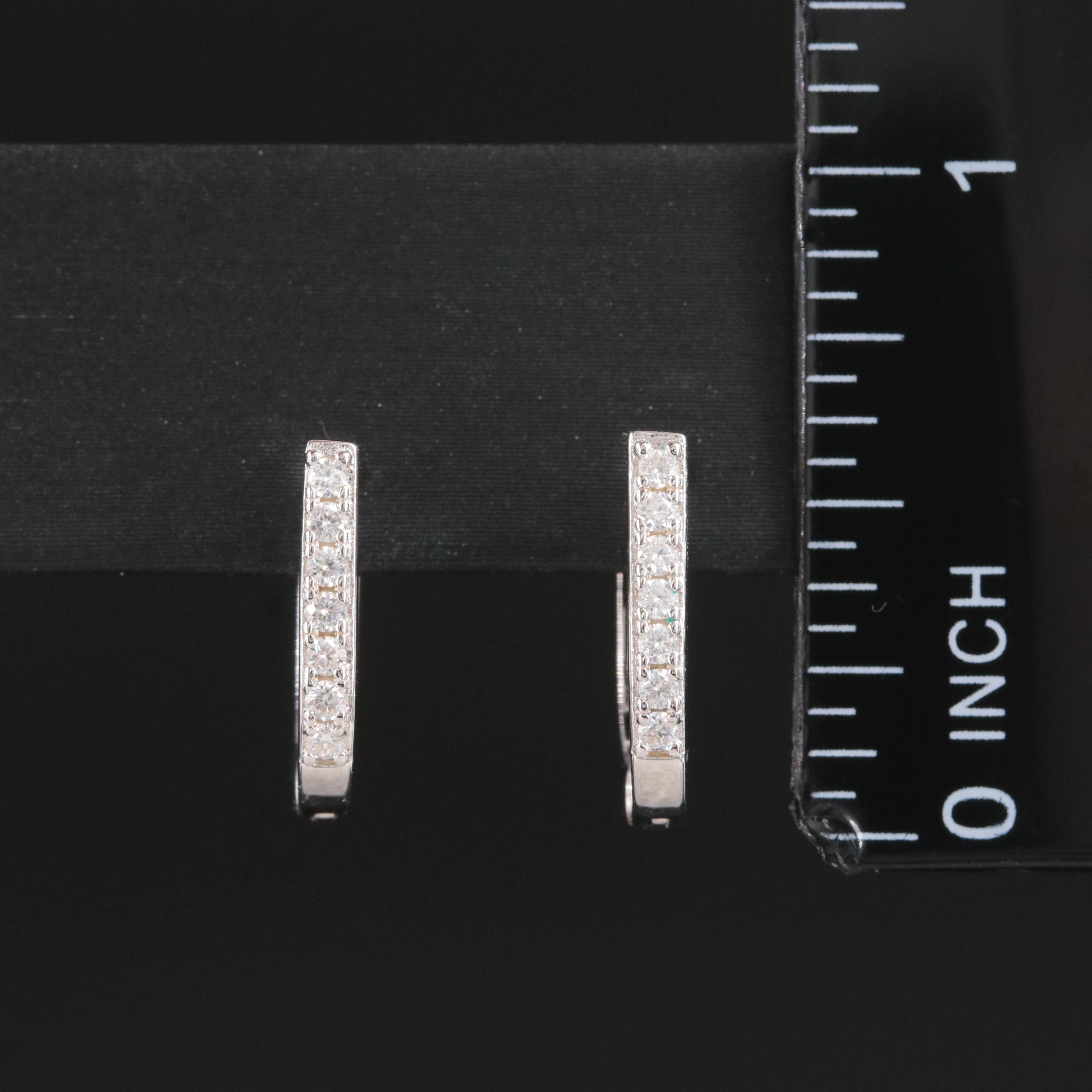 Sterling Moissanite U Hoop Earrings