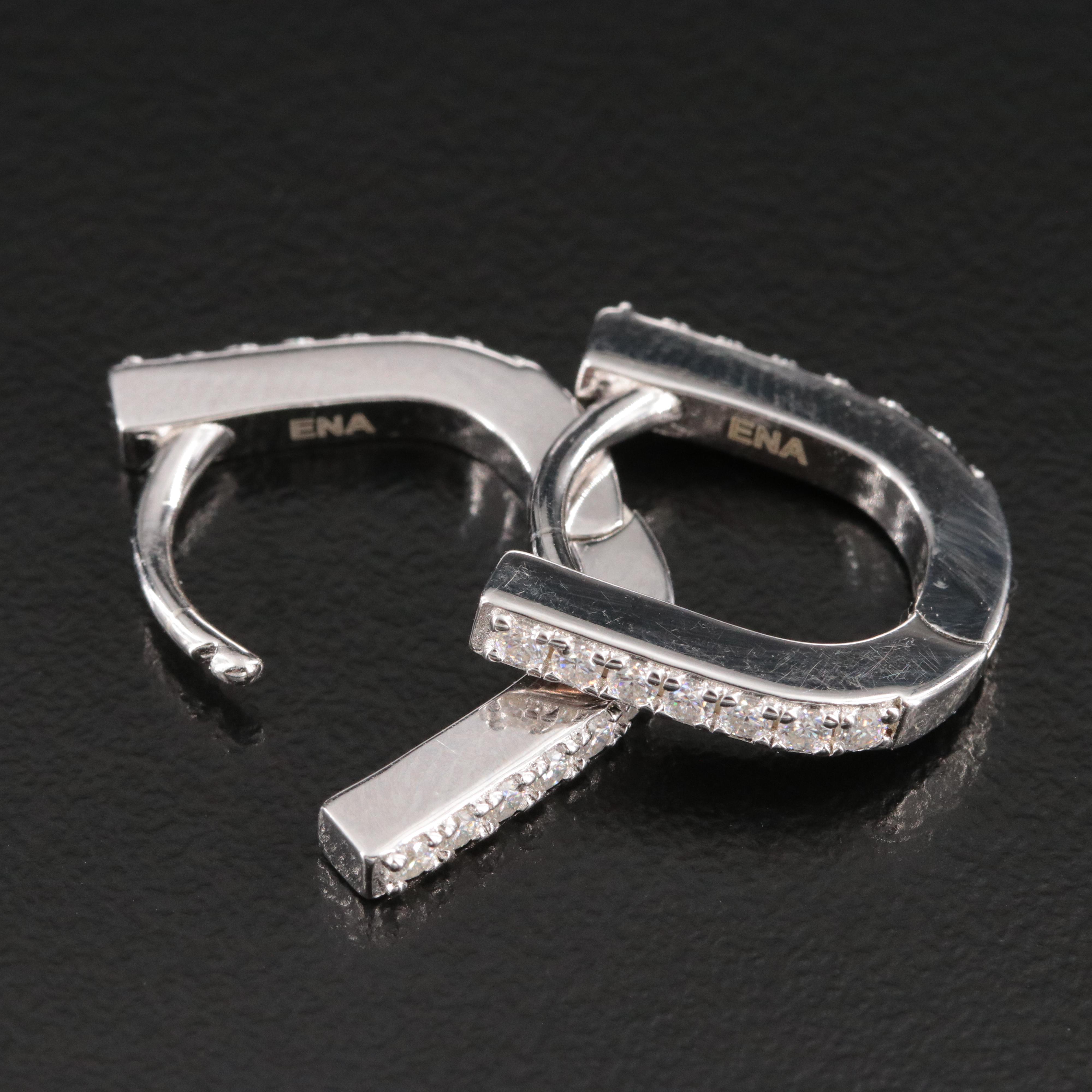 Sterling Moissanite U Hoop Earrings