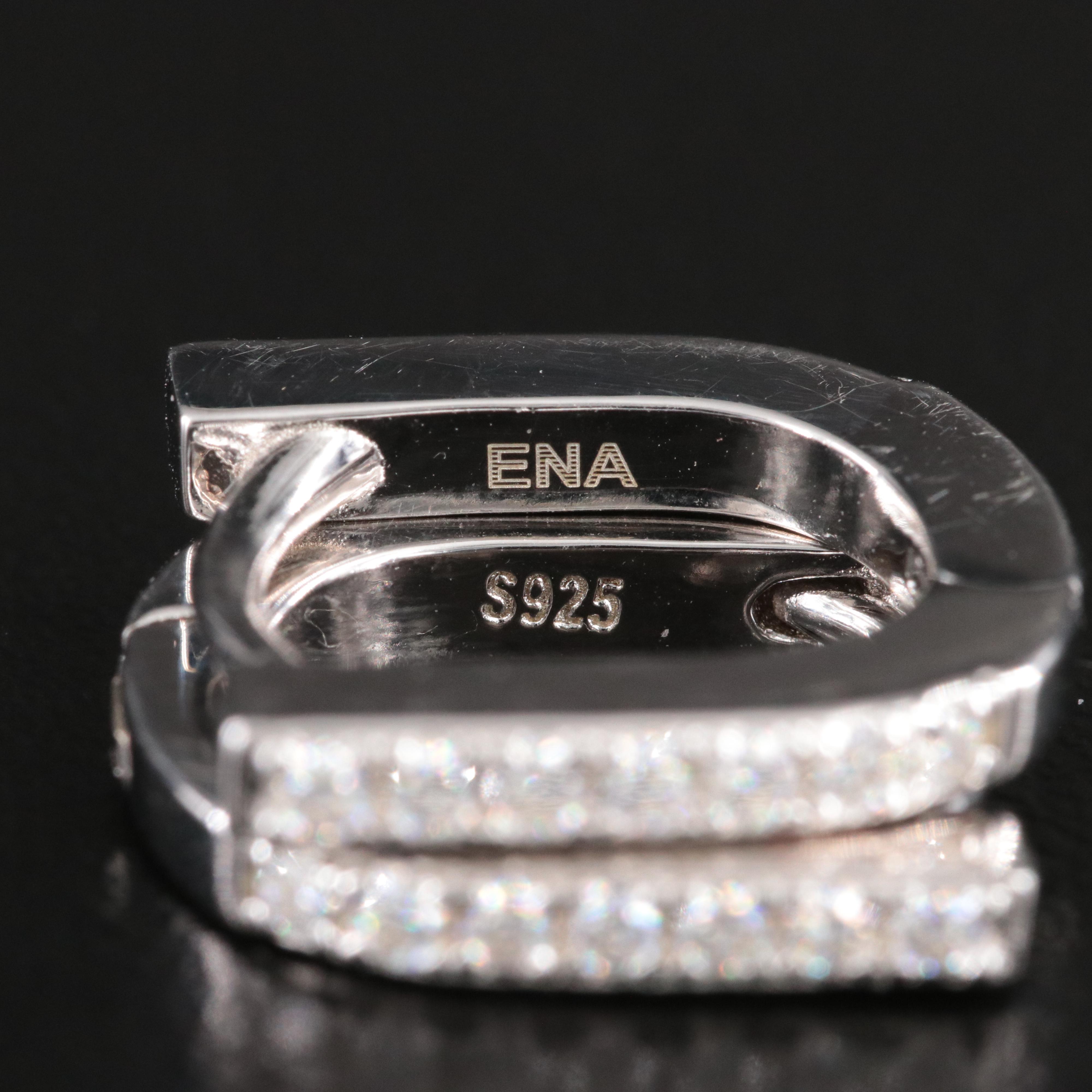 Sterling Moissanite U Hoop Earrings