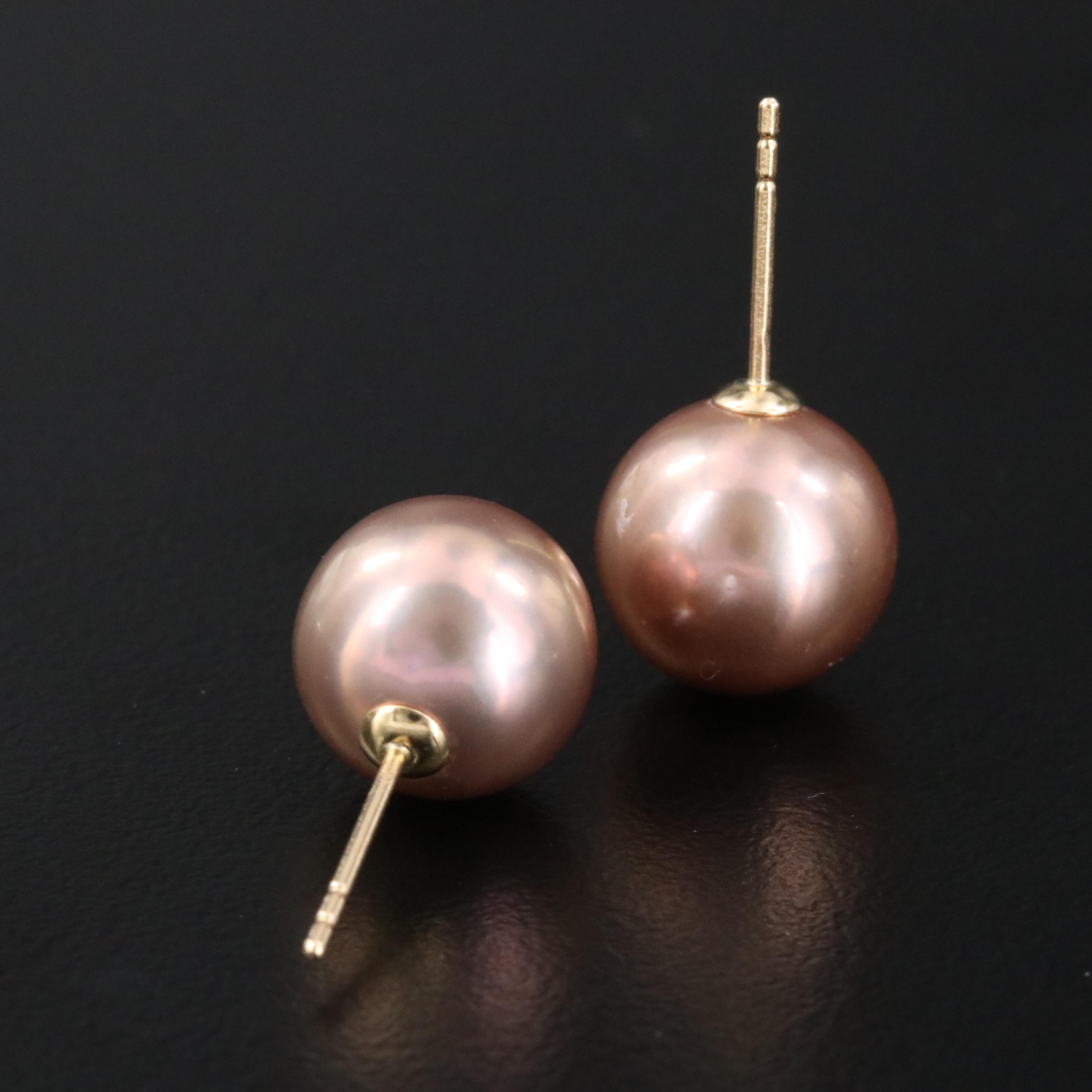 18K Pearl Stud Earrings