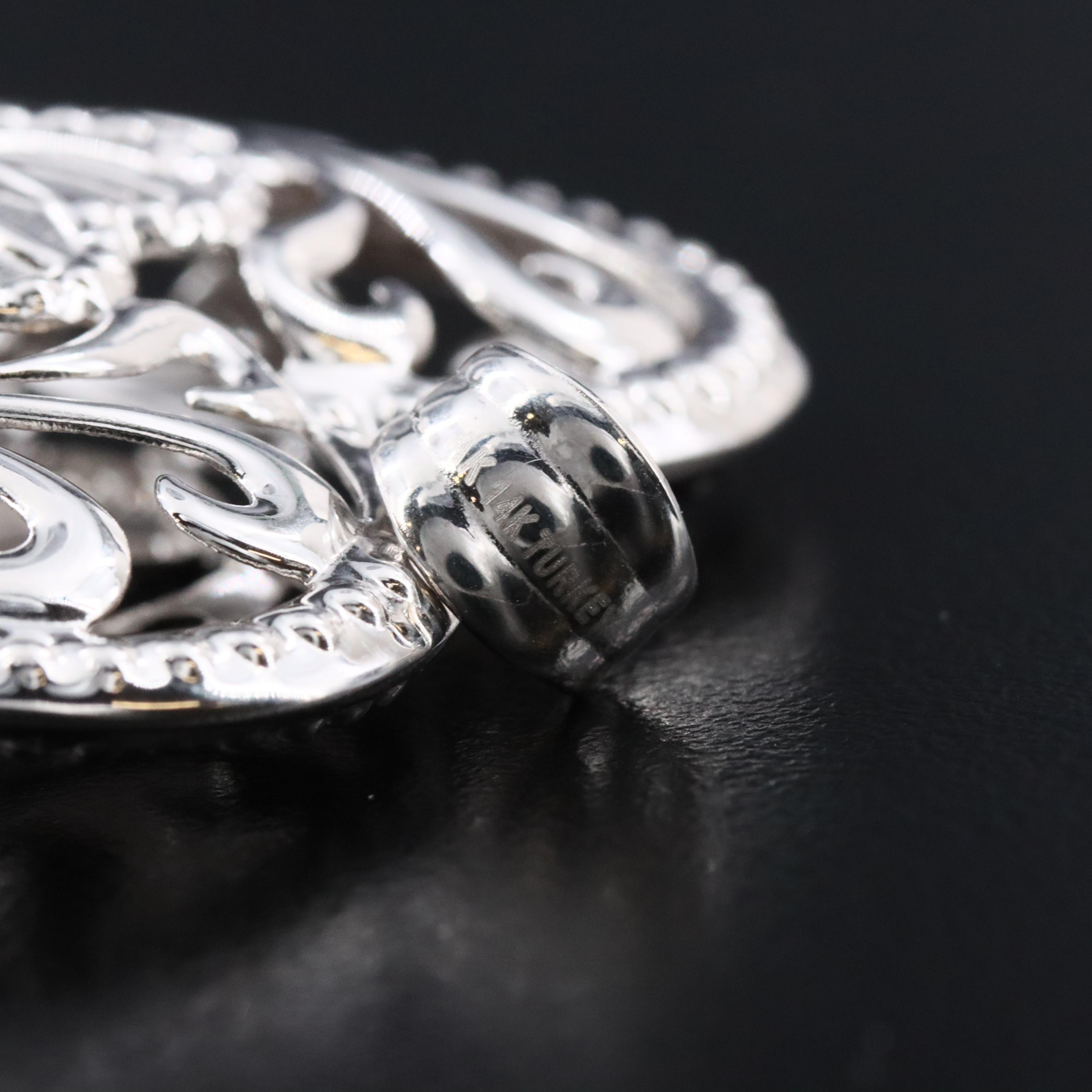 14K Scroll Cut-Out Heart Pendant