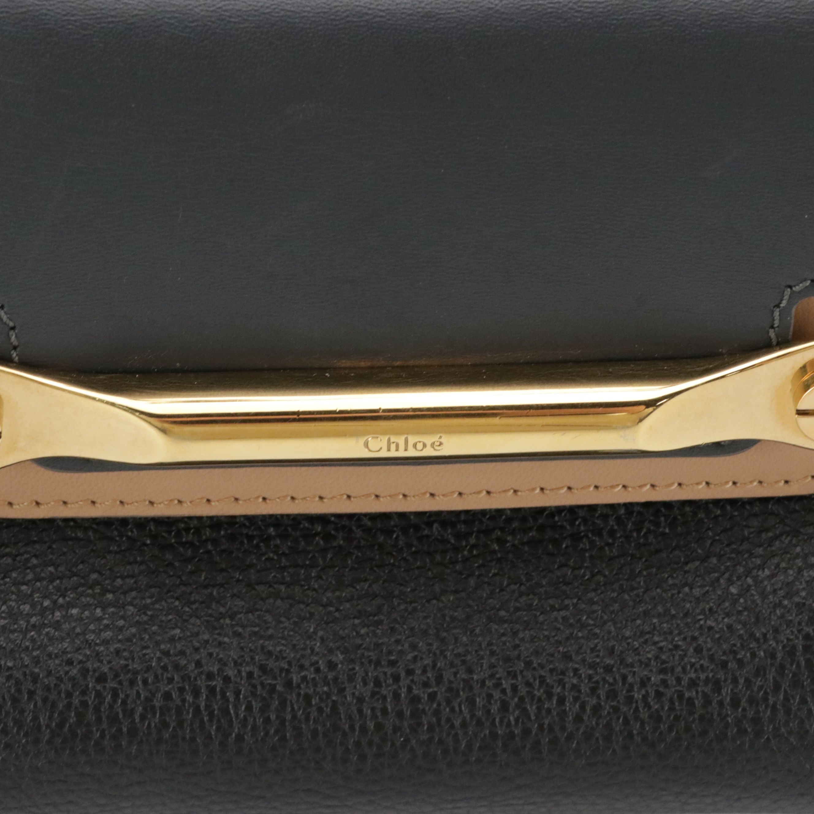 Chloé Mini Clare Crossbody Bag in Black Smooth and Grained Leather