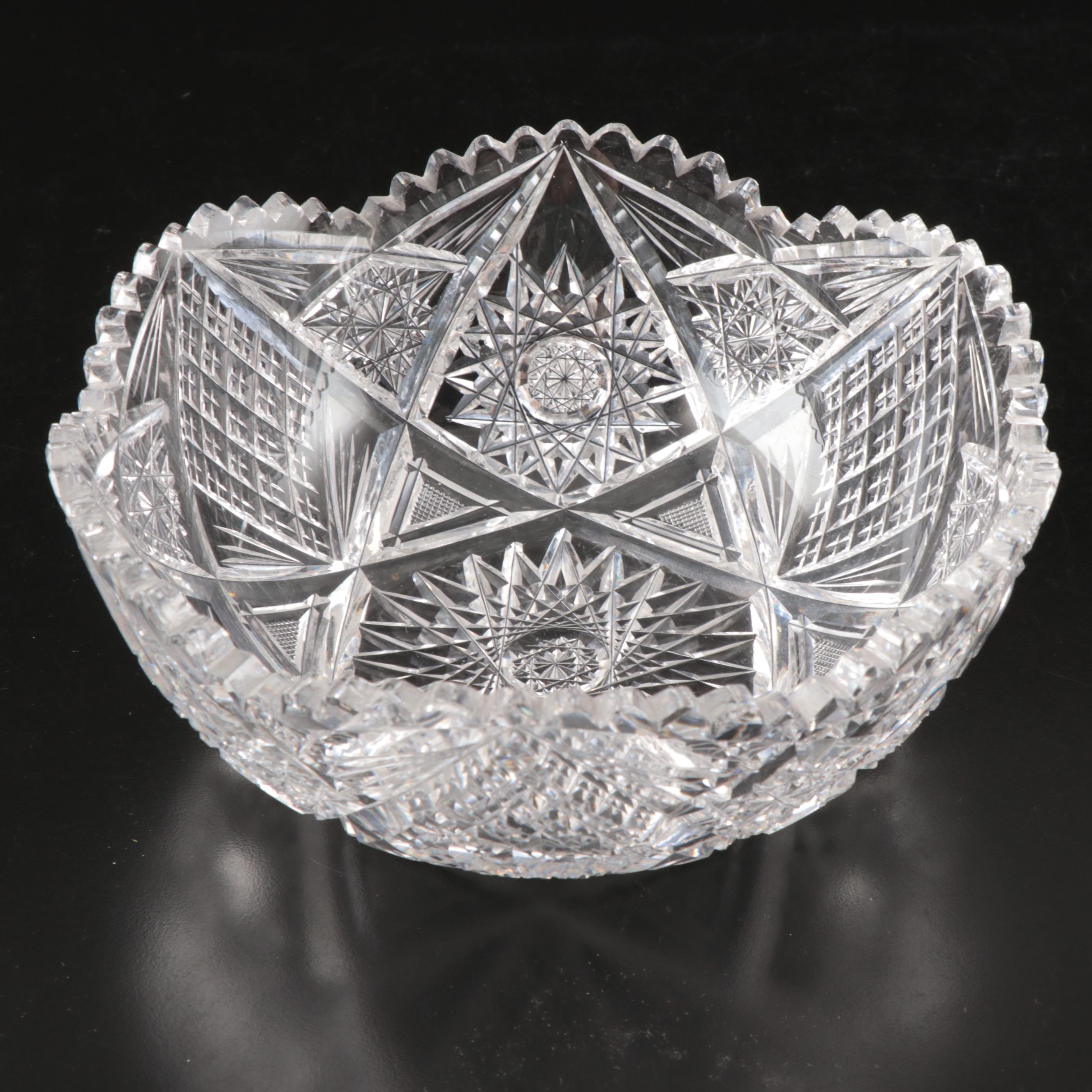 American Brilliant Cut Crystal Bowl, Oval Dish, Shakers, and More Table Décor