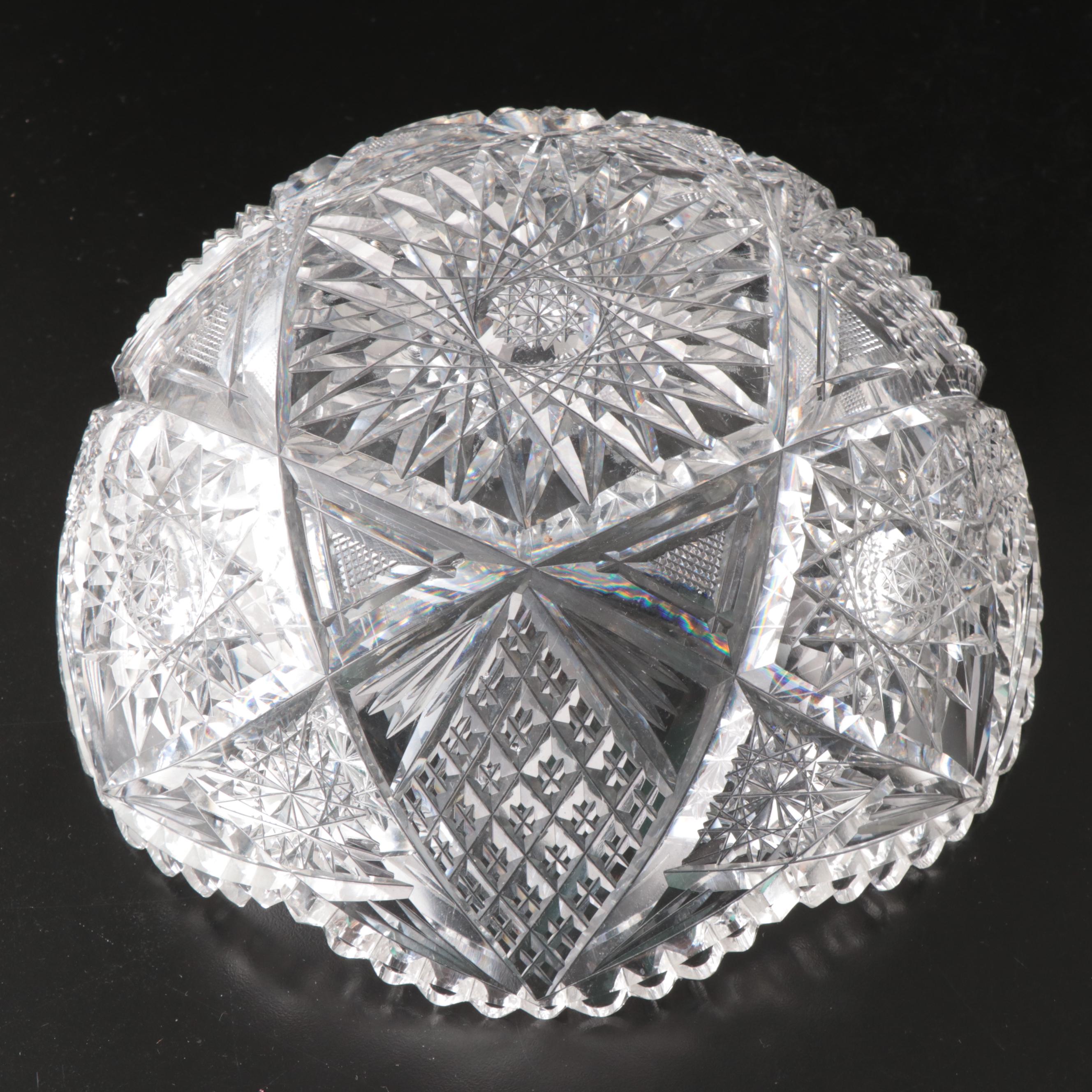 American Brilliant Cut Crystal Bowl, Oval Dish, Shakers, and More Table Décor