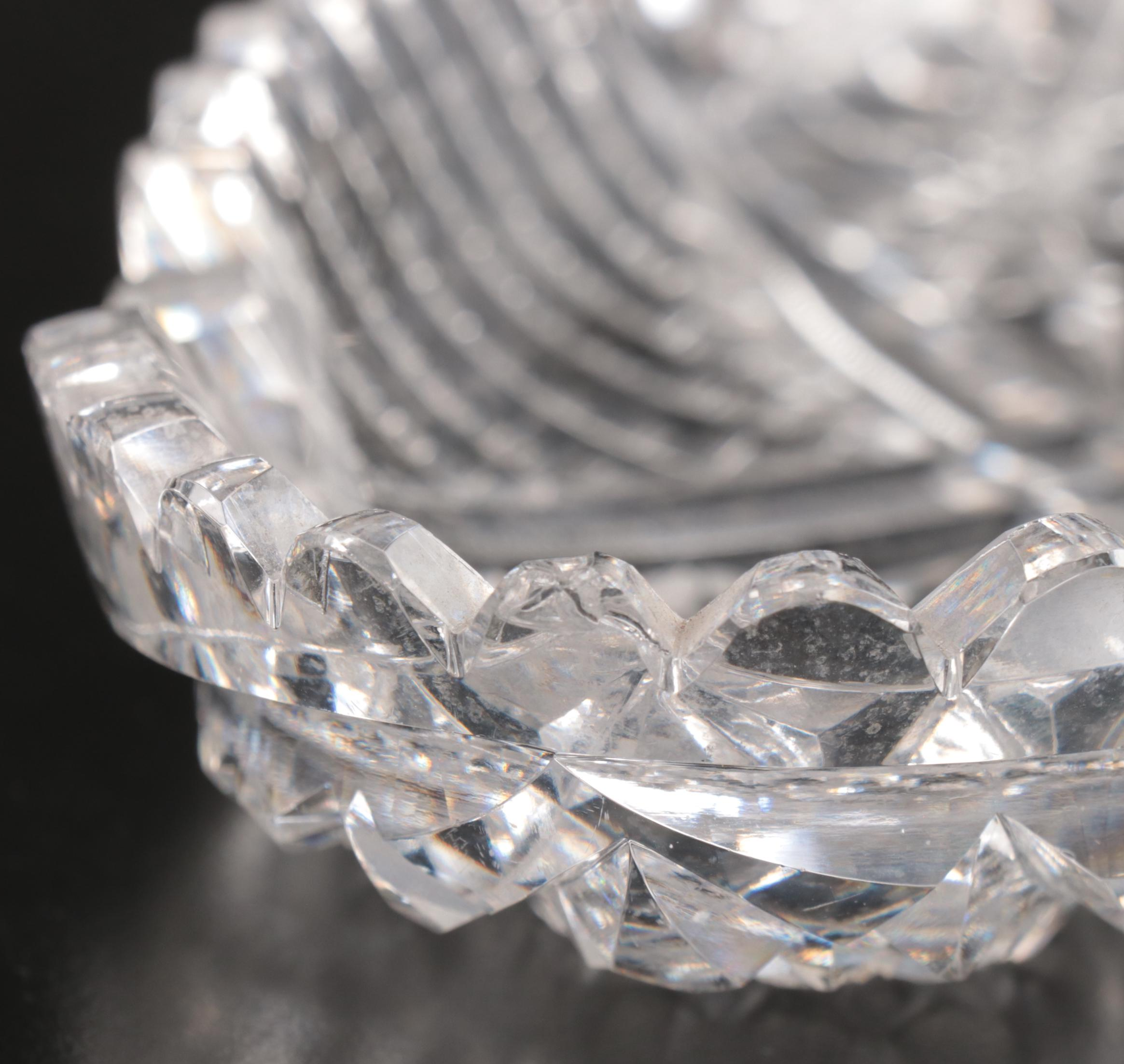American Brilliant Cut Crystal Bowl, Oval Dish, Shakers, and More Table Décor