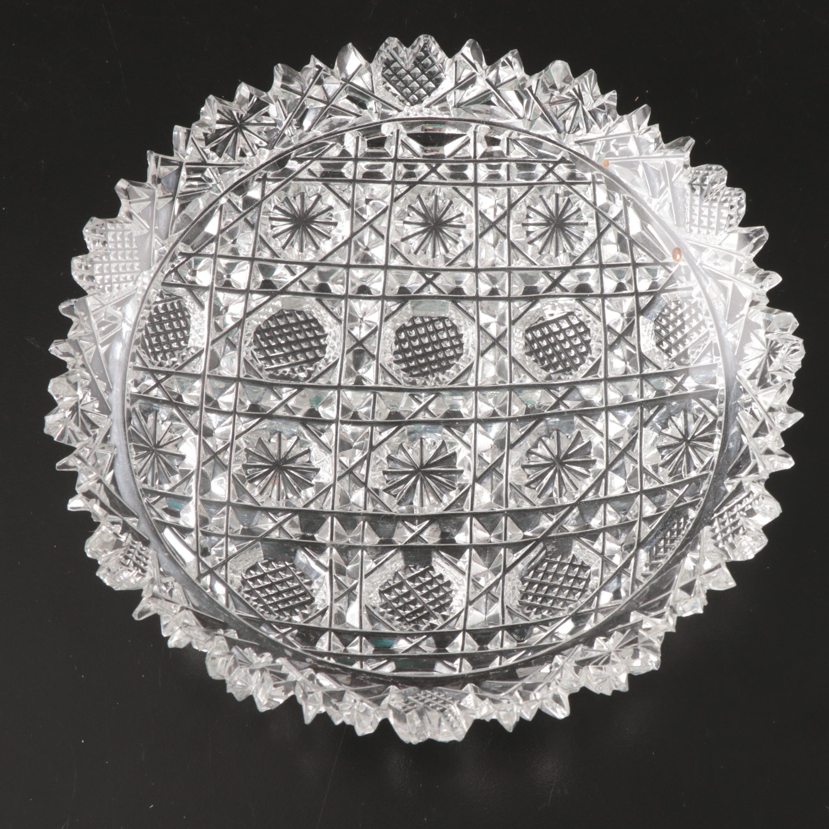 American Brilliant Cut Crystal Bowl, Oval Dish, Shakers, and More Table Décor