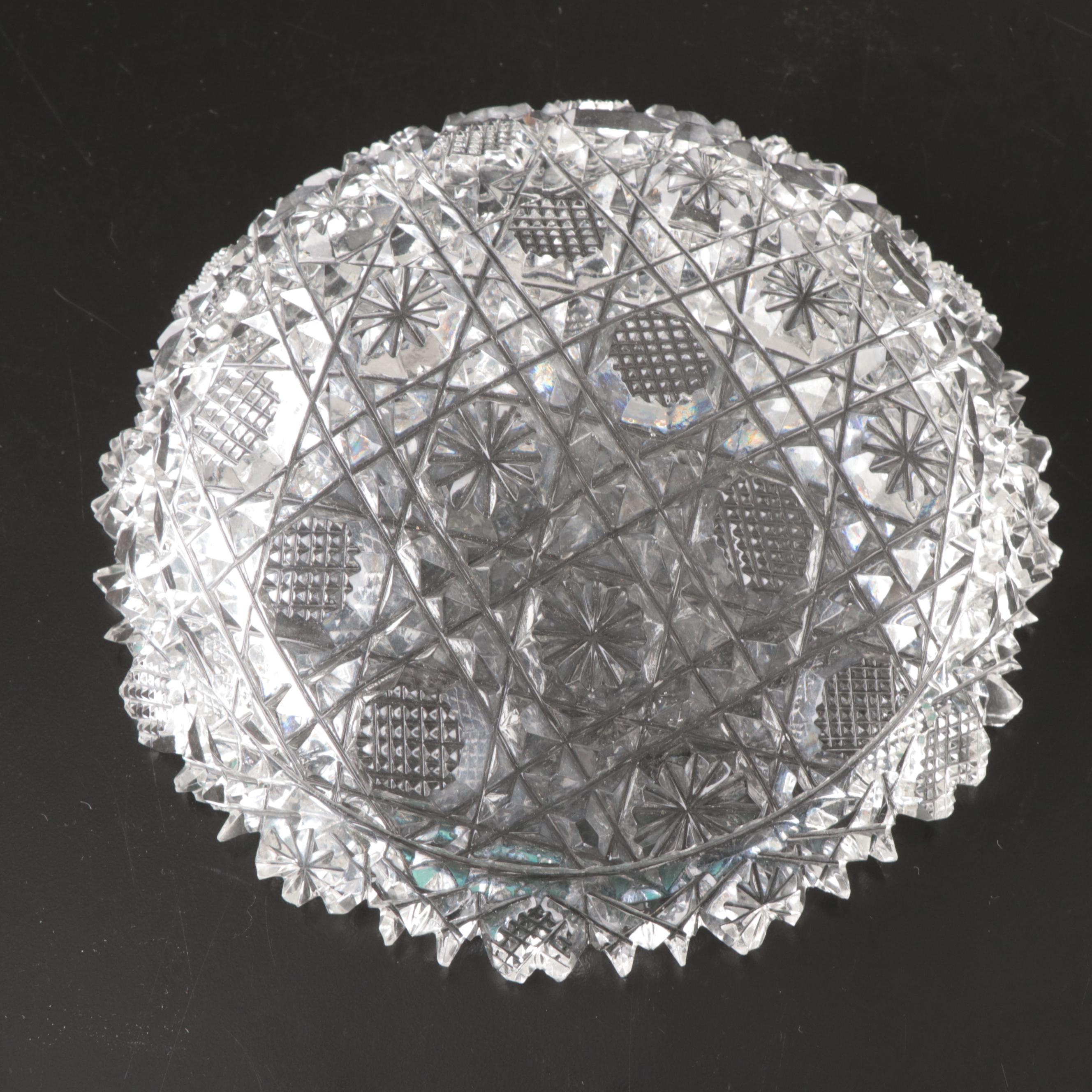American Brilliant Cut Crystal Bowl, Oval Dish, Shakers, and More Table Décor