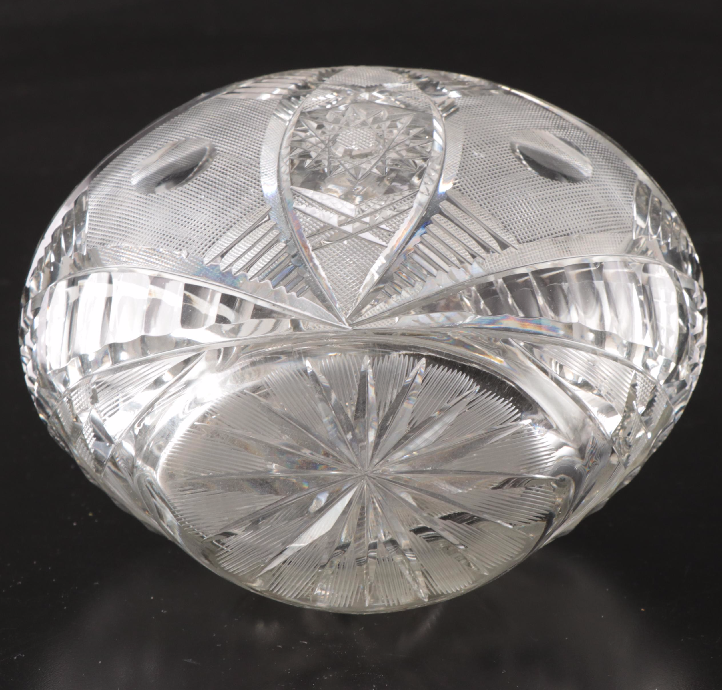 American Brilliant Cut Crystal Bowl, Oval Dish, Shakers, and More Table Décor