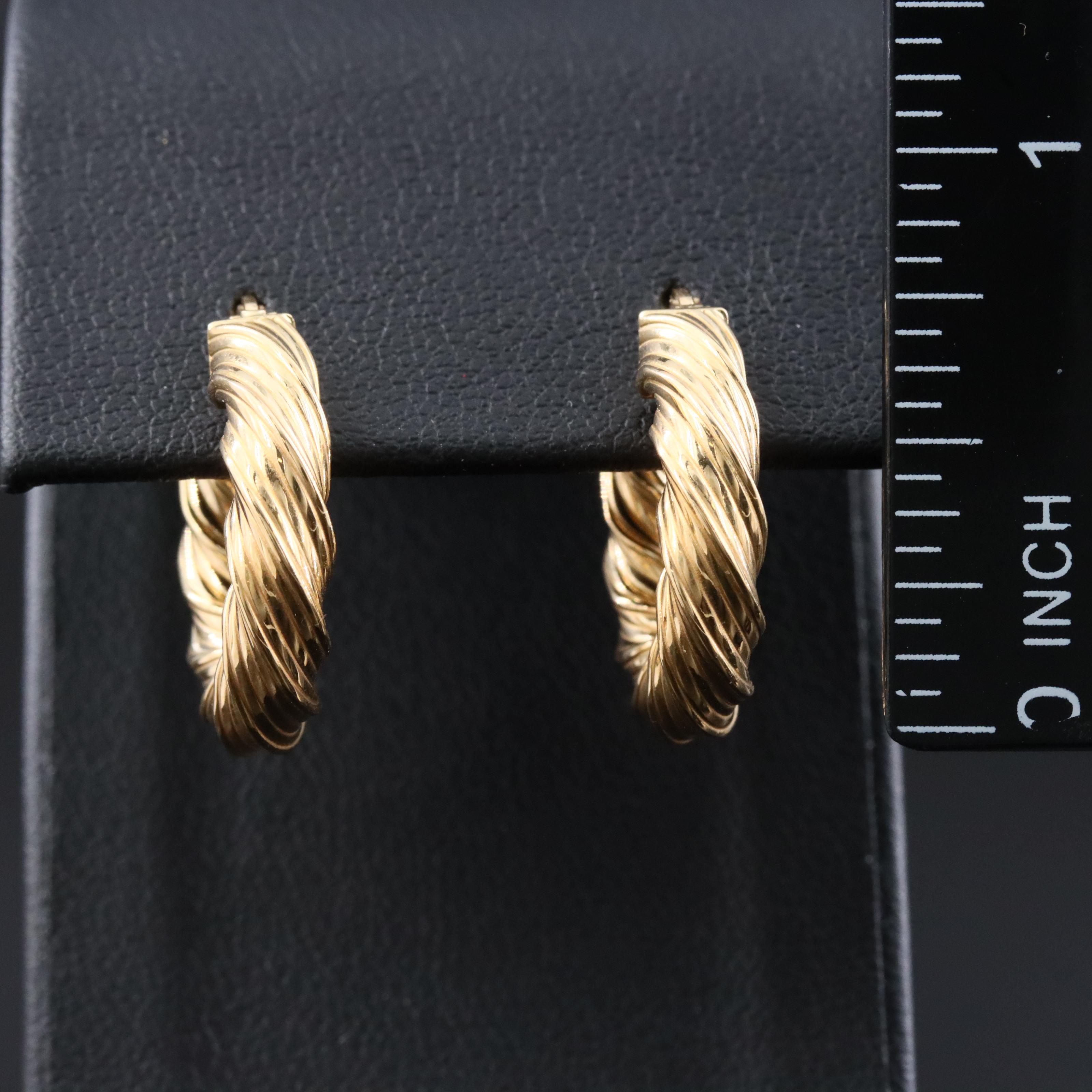 18K Fluted Hoop Earrings