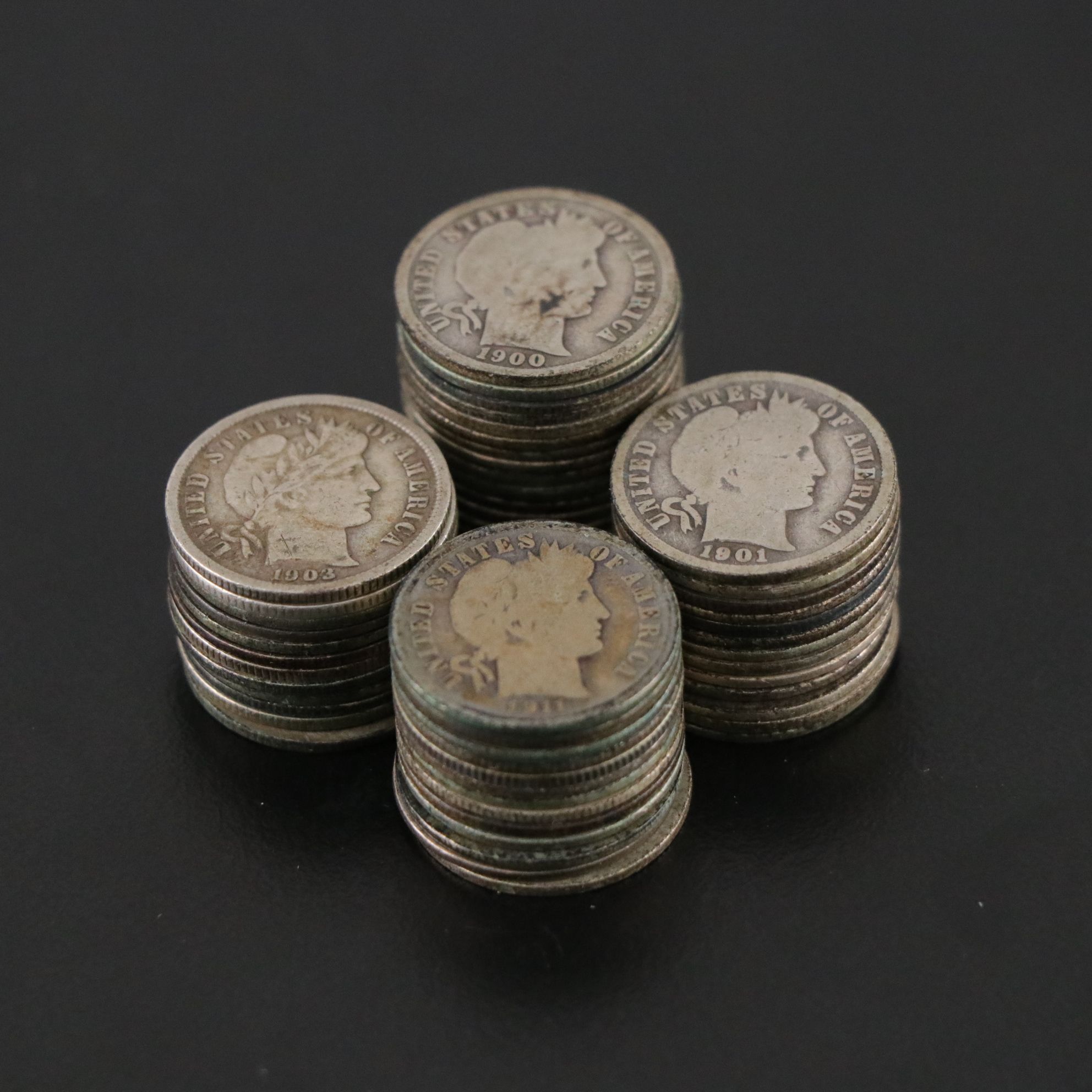 Fifty-Six Barber Silver Dimes