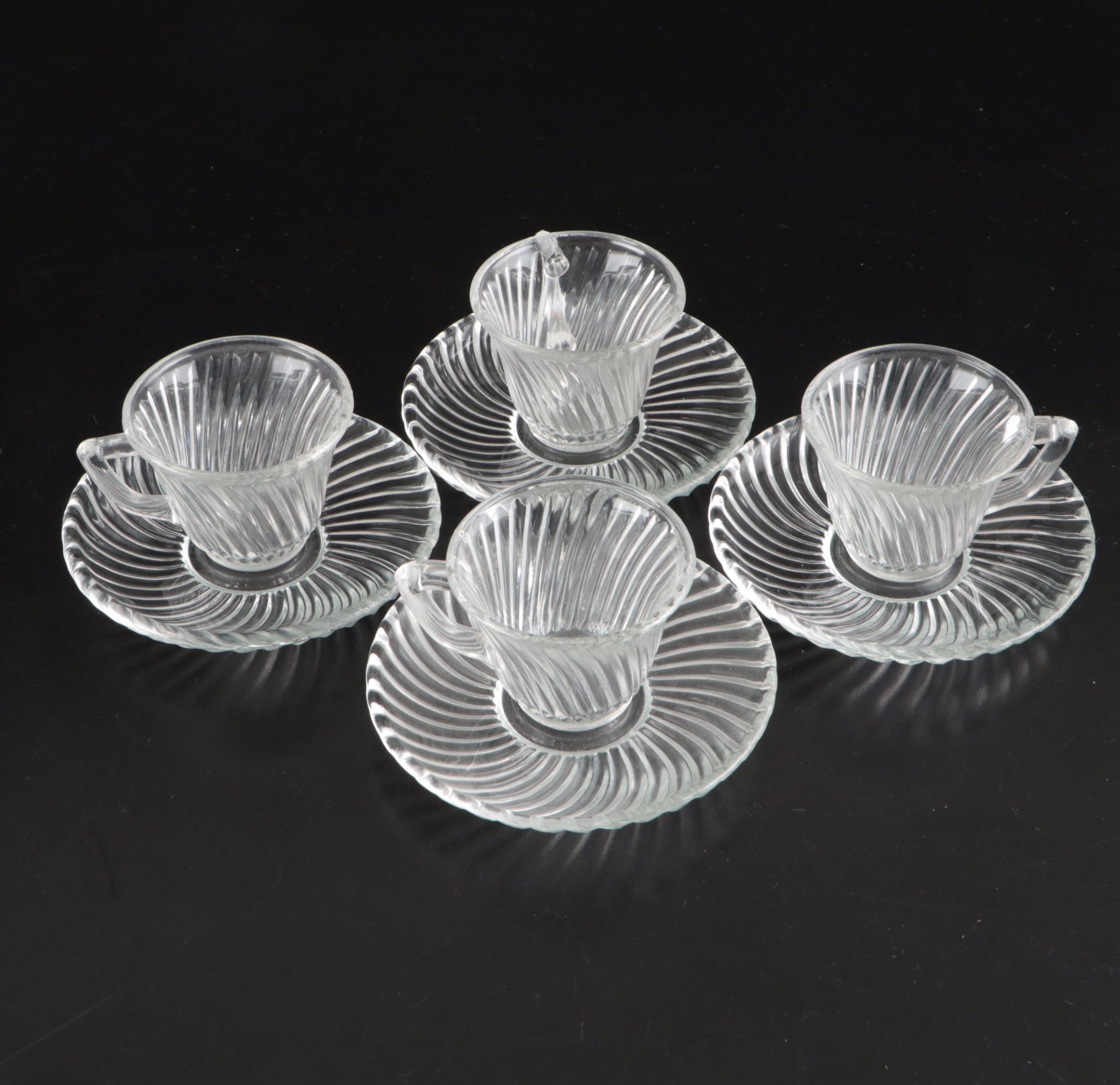 Nucut Glass Sugar Bowl and Creamer with More Glass Table Accessories