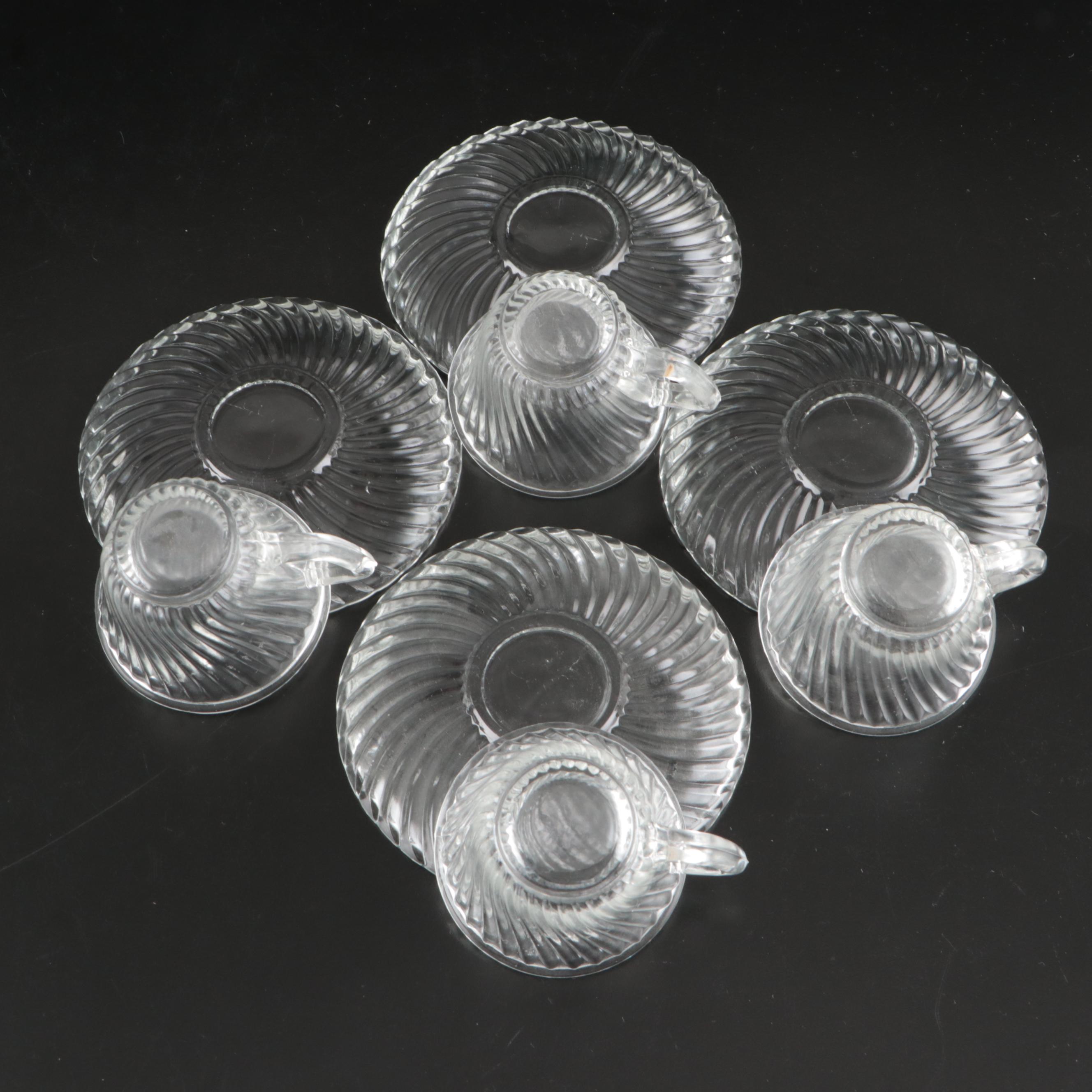 Nucut Glass Sugar Bowl and Creamer with More Glass Table Accessories