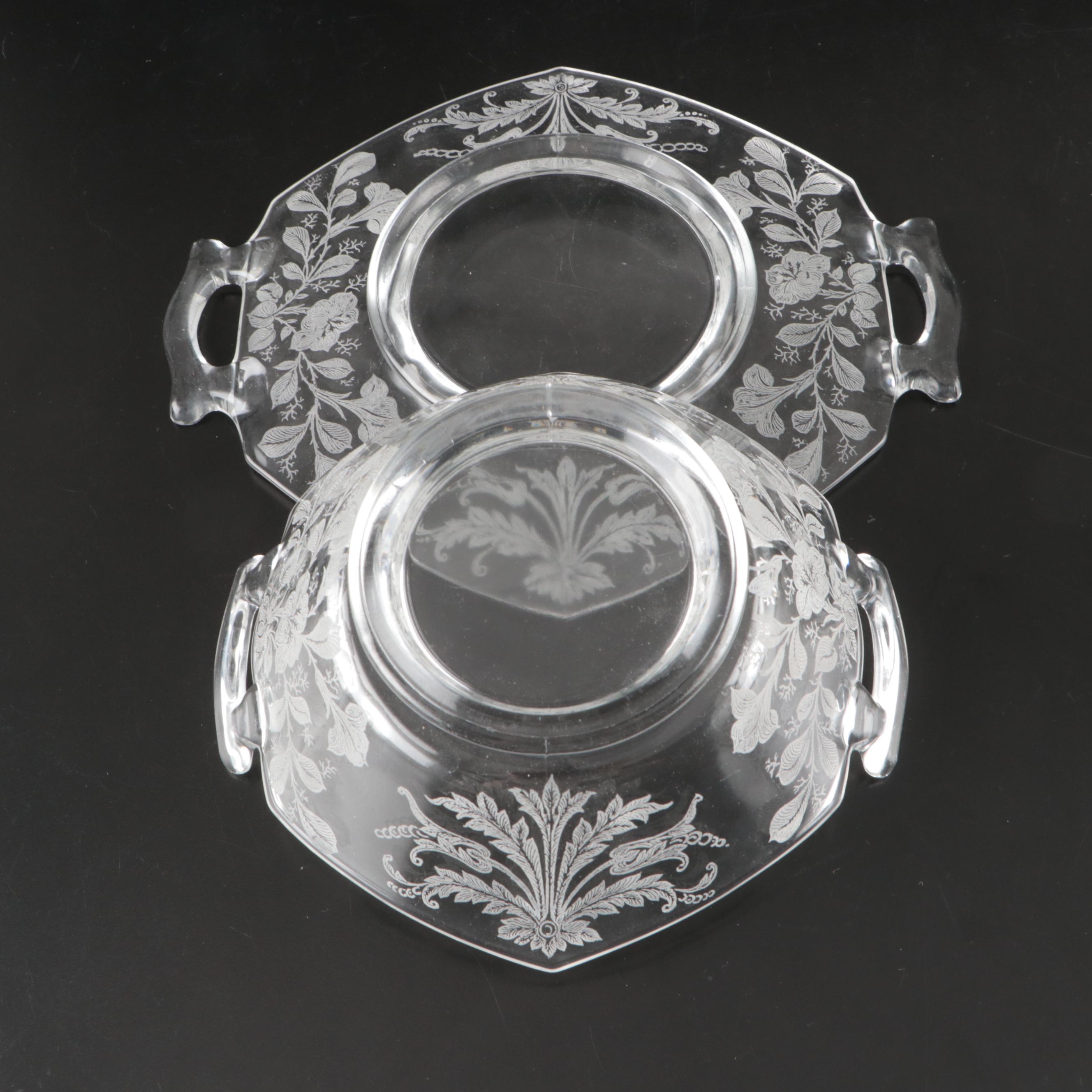 Nucut Glass Sugar Bowl and Creamer with More Glass Table Accessories