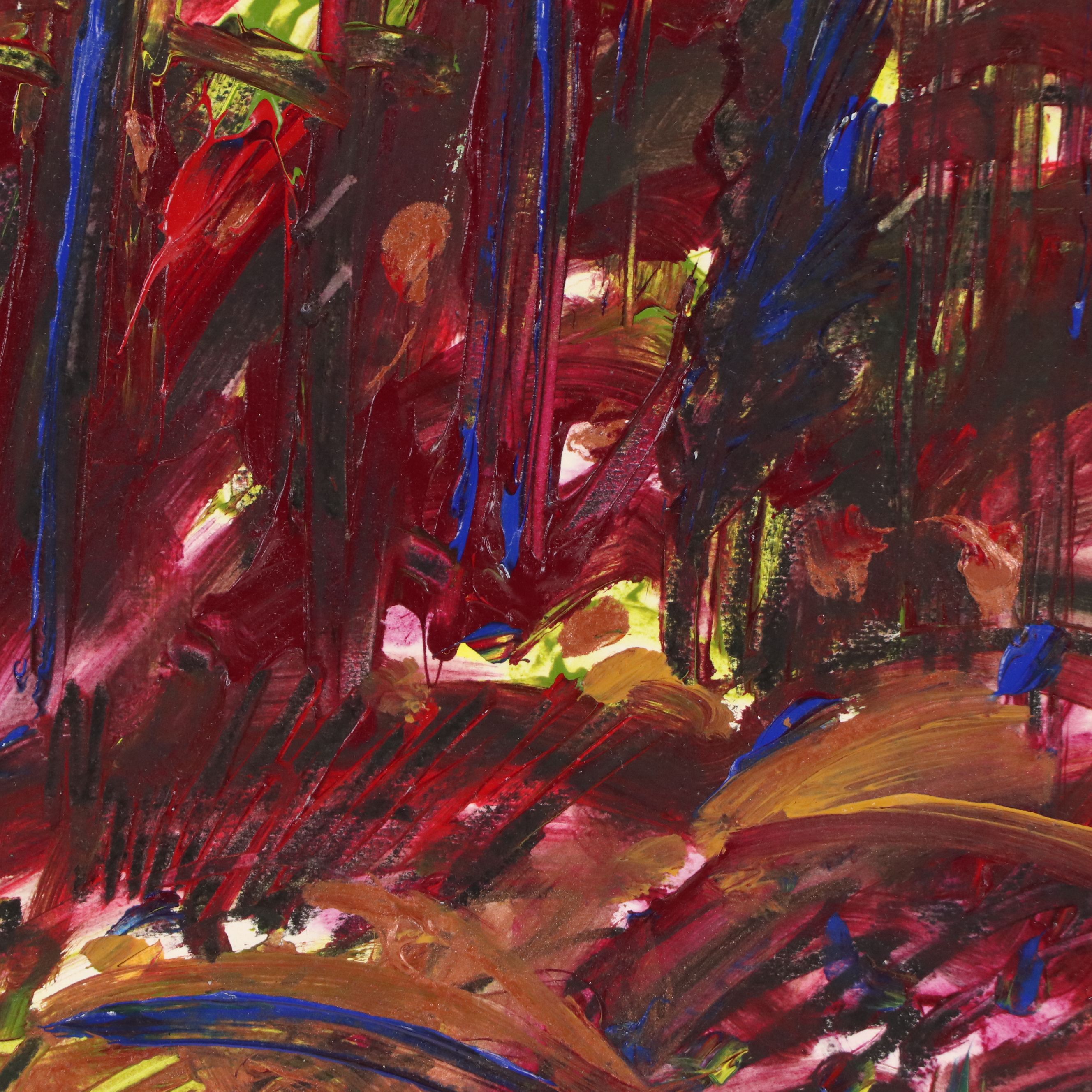 Jack Meanwell Acrylic Painting: Abstract, Late 20th Century