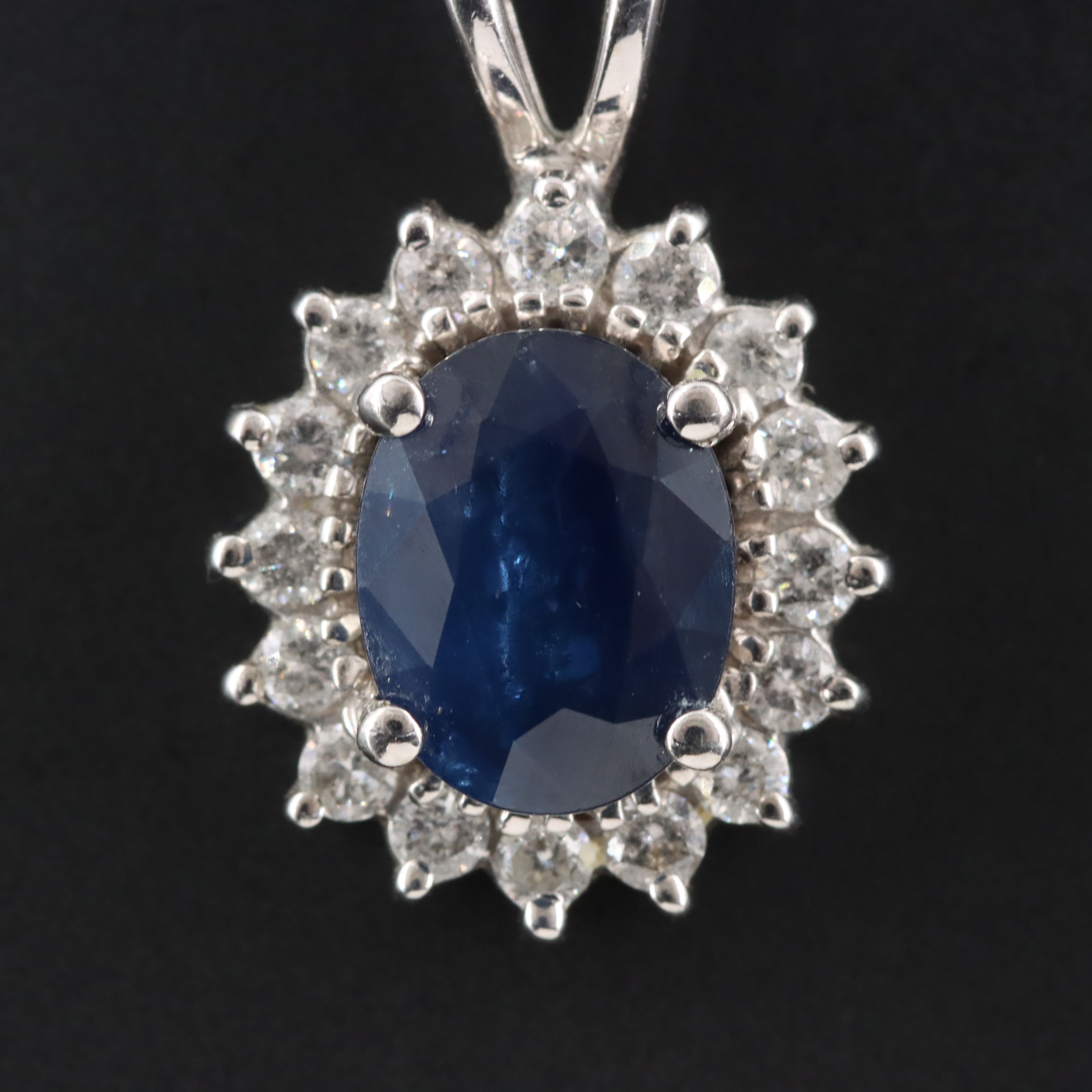 14K 2.03 CT Sapphire and Diamond Pendant