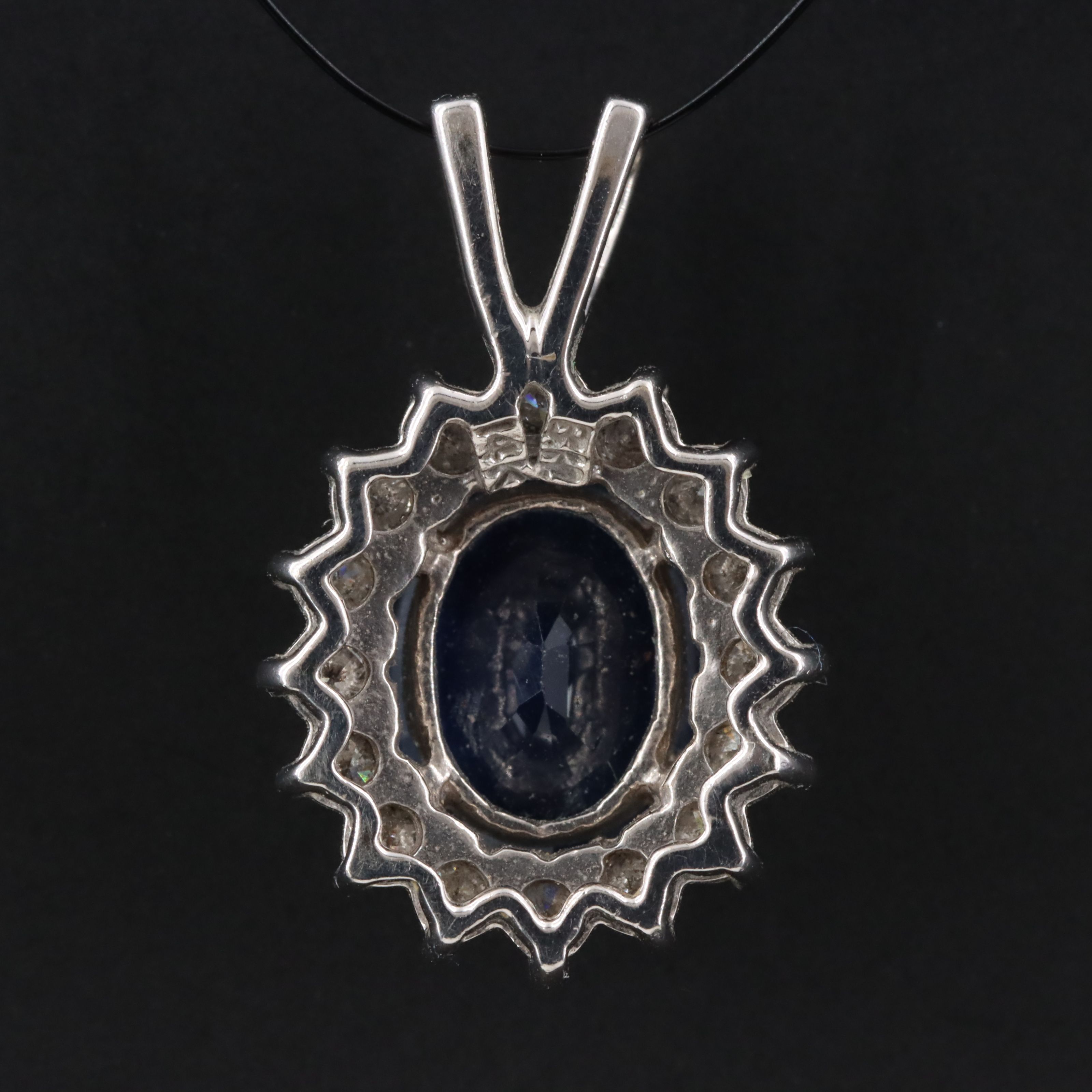 14K 2.03 CT Sapphire and Diamond Pendant