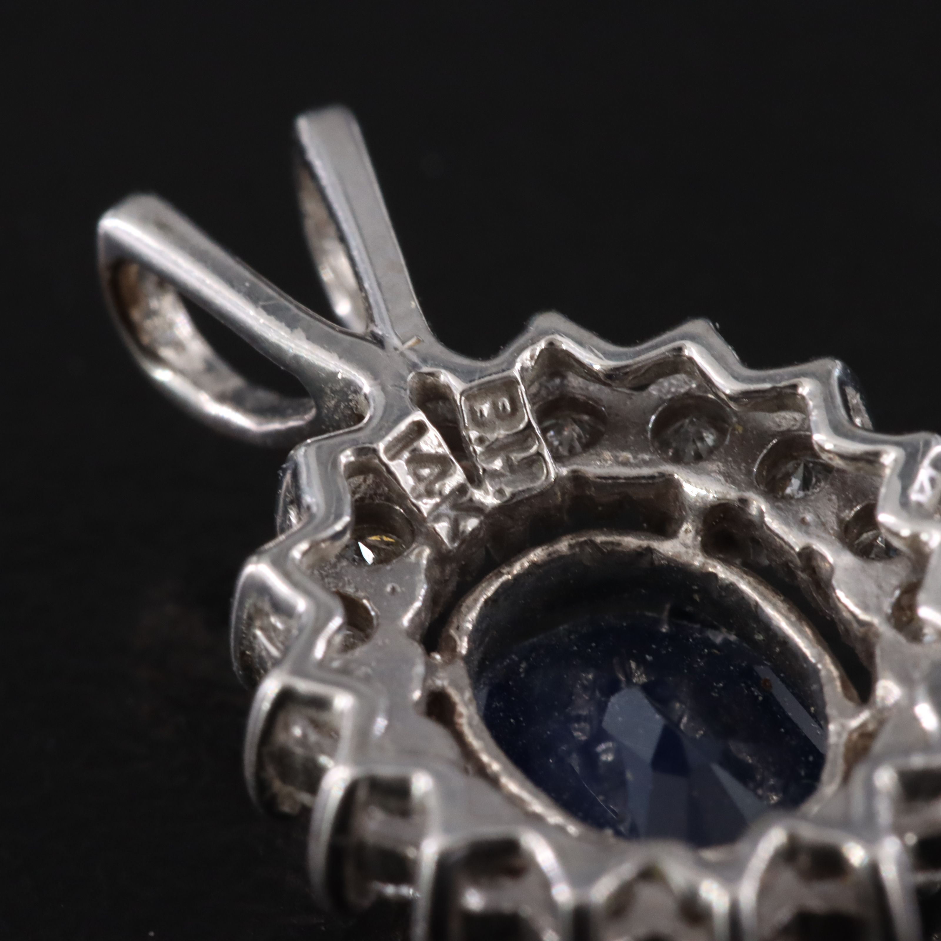 14K 2.03 CT Sapphire and Diamond Pendant