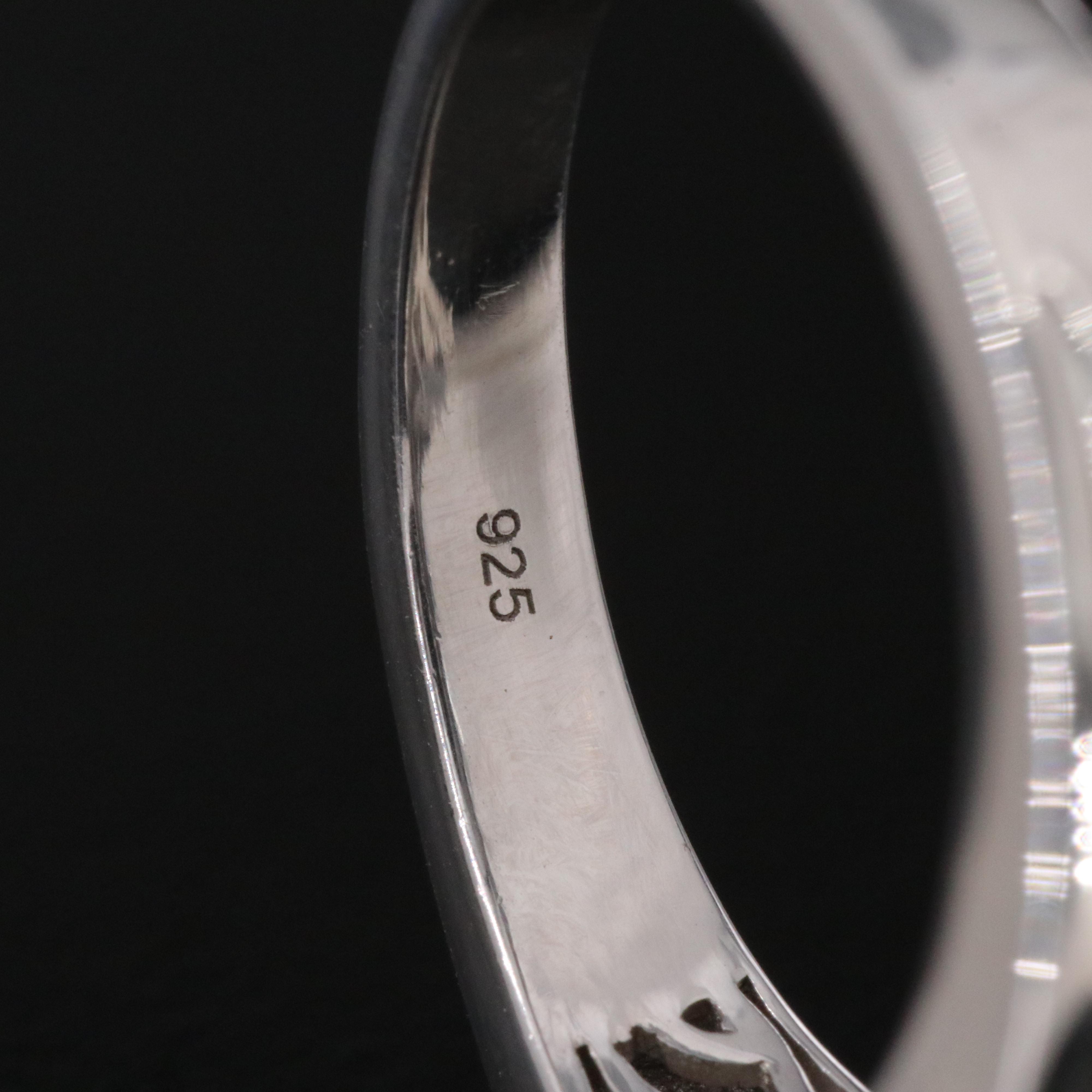 Sterling Opal and White Sapphire Ring