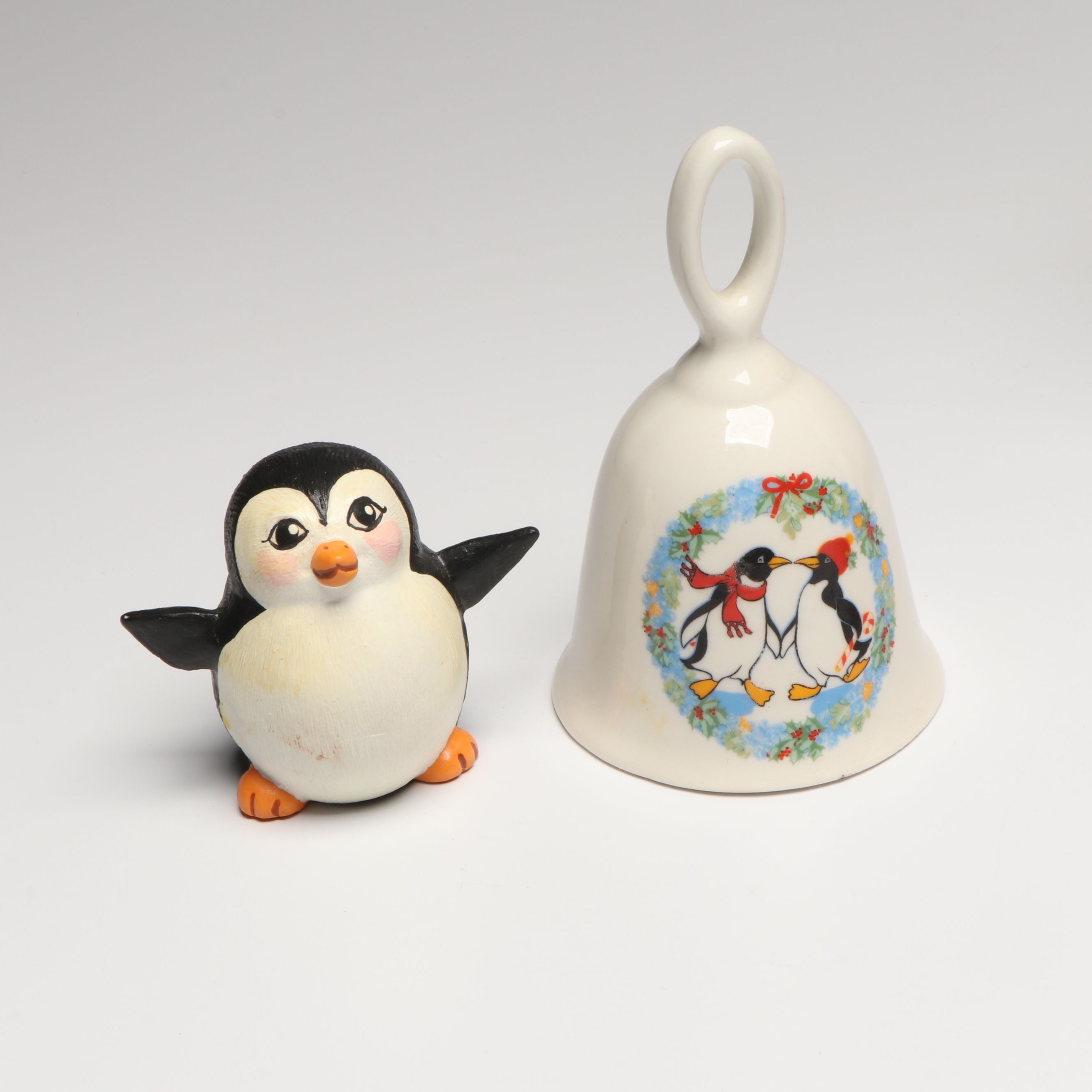 Porcelain Penguin Boxes with Other Penguin Decorations