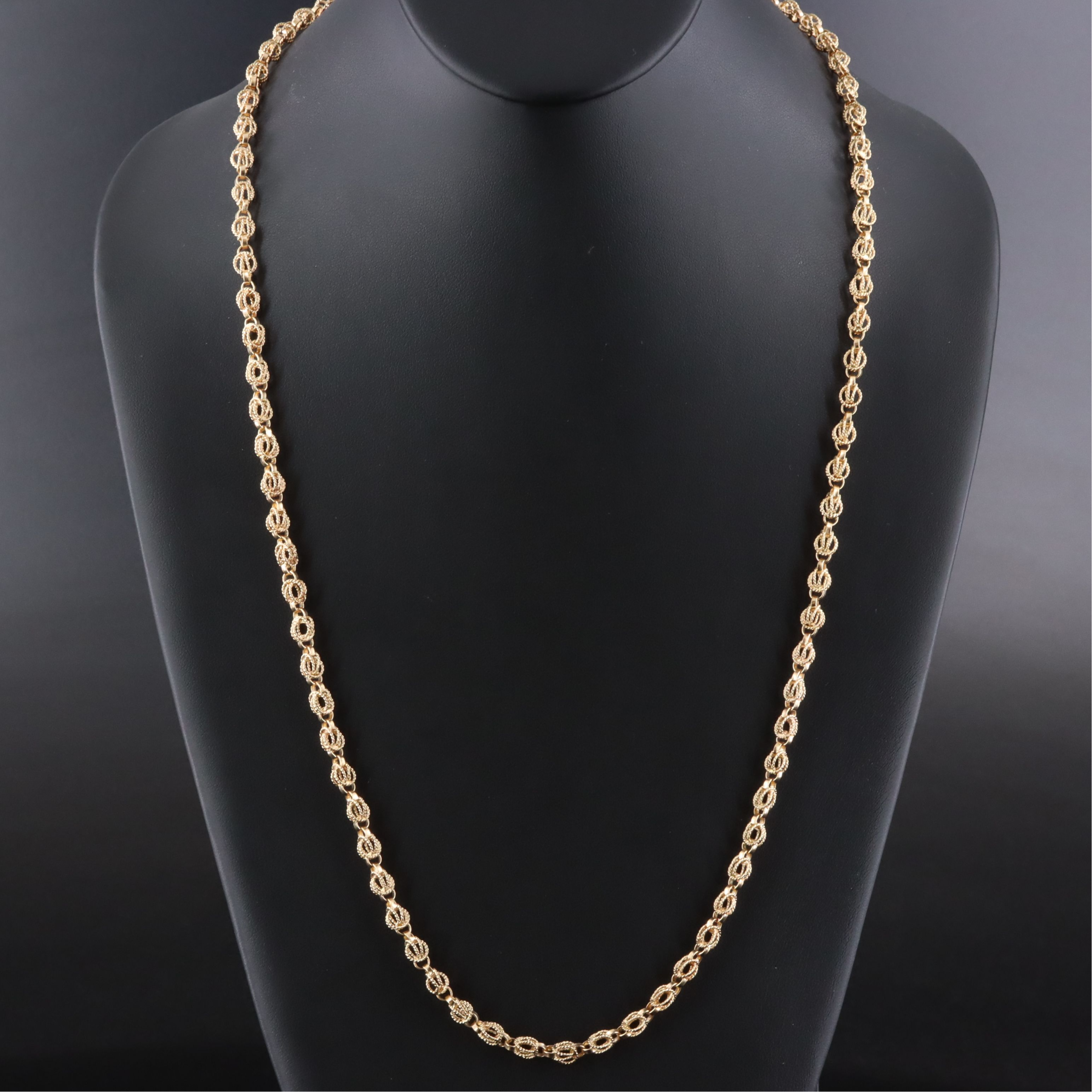 10K Fancy Chain Necklace with 14K Clasp