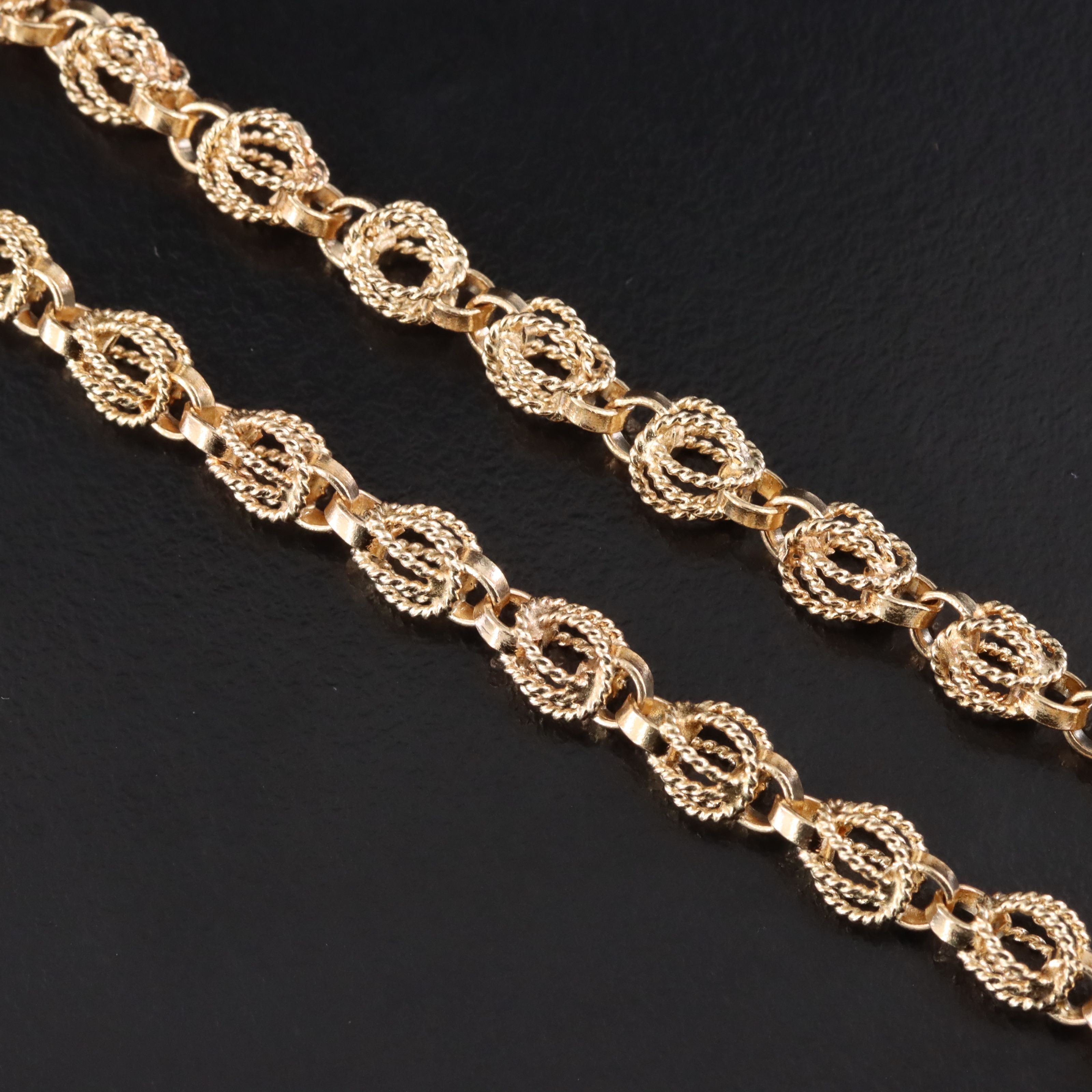 10K Fancy Chain Necklace with 14K Clasp