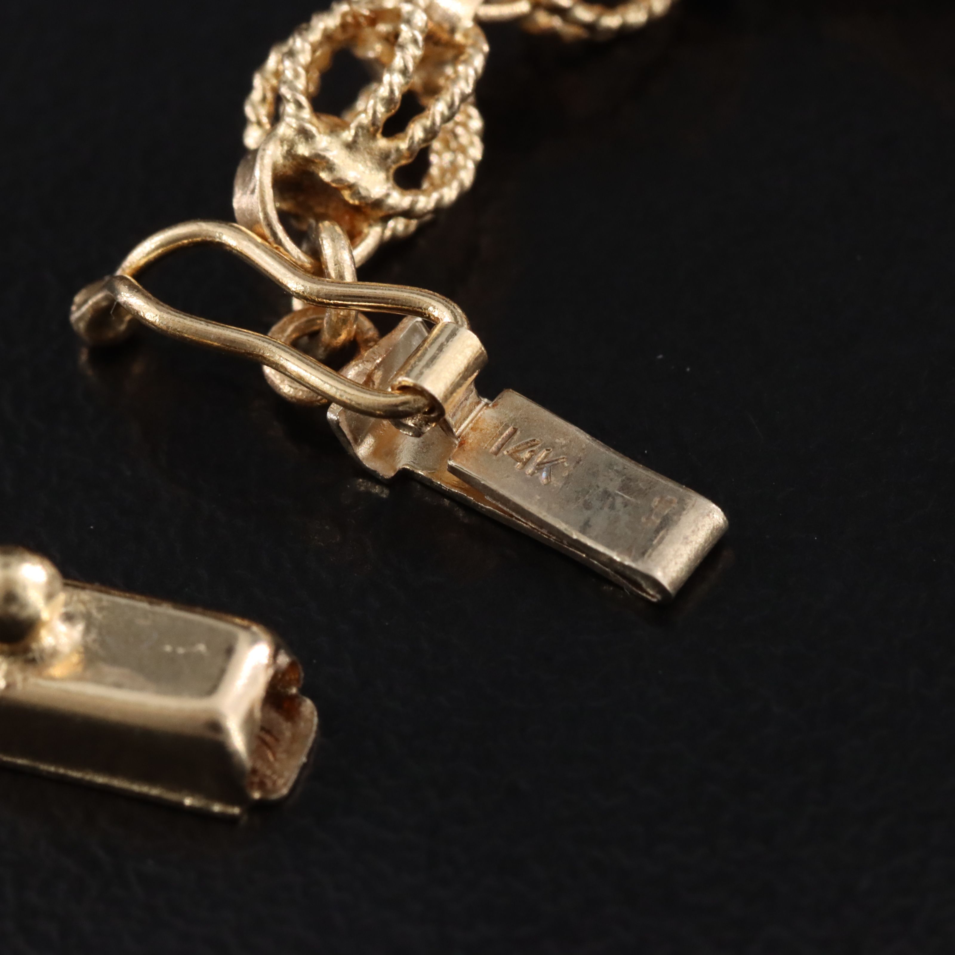 10K Fancy Chain Necklace with 14K Clasp