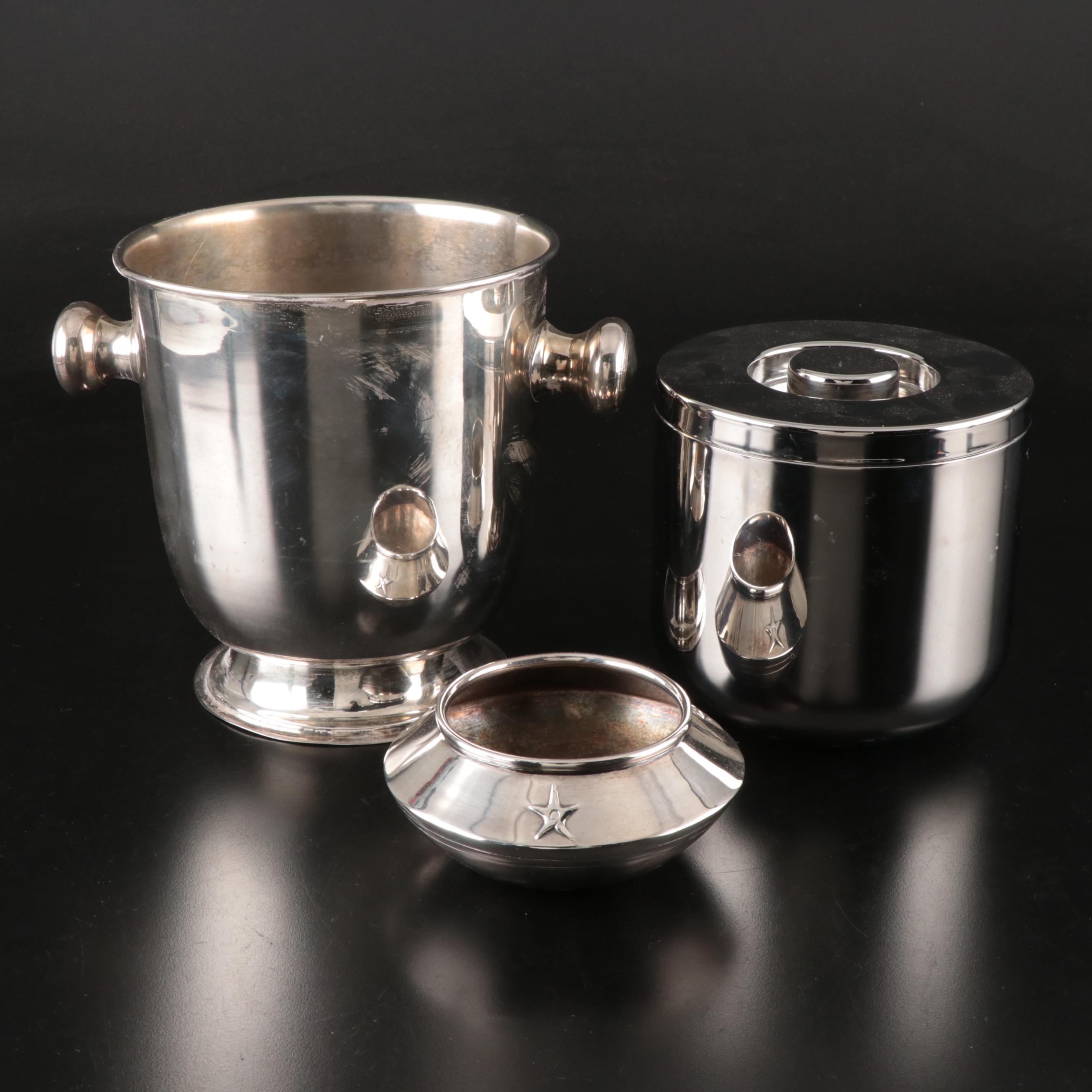 Christofle Metal Ice Bucket with Other Barware