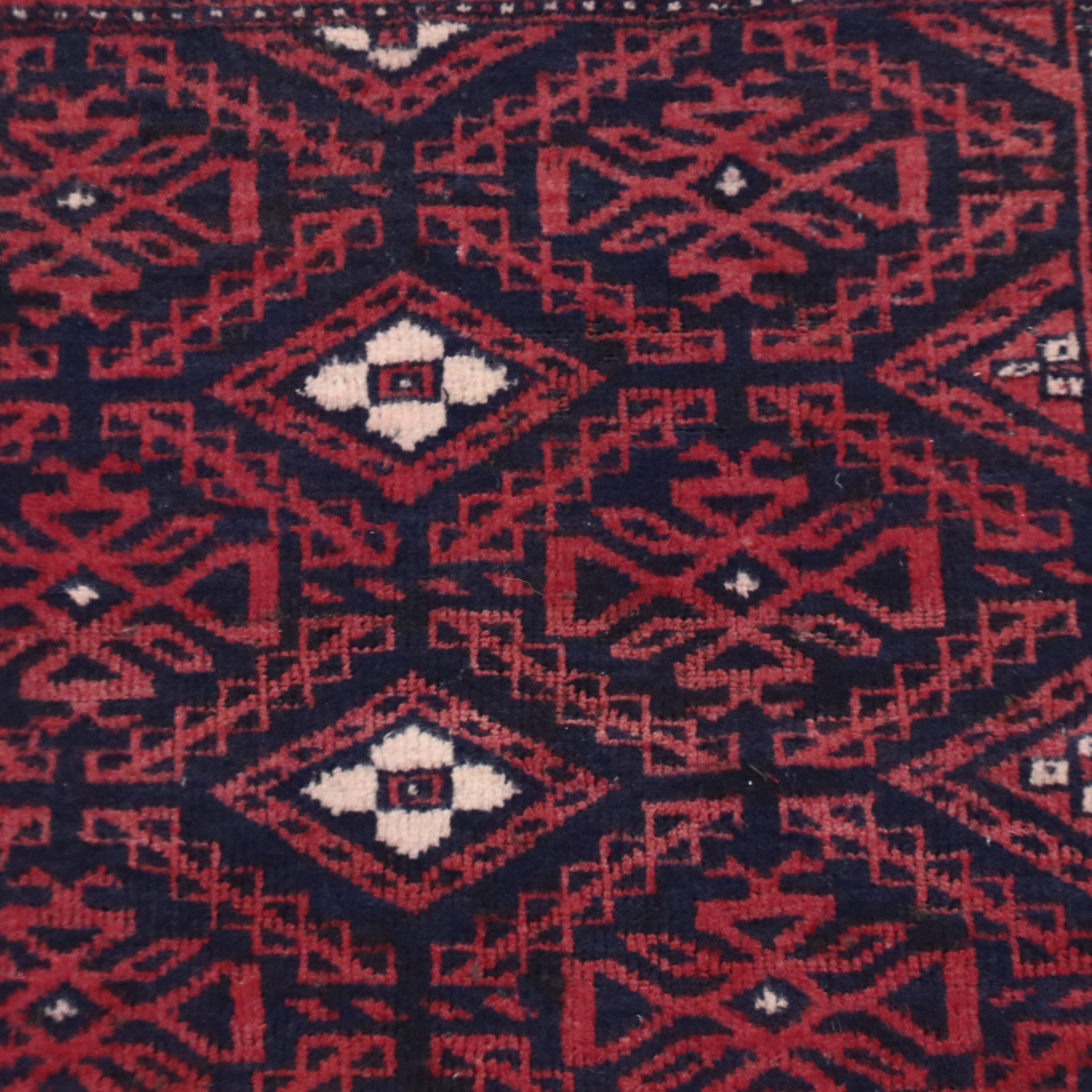 3'6 x 9' Hand-Knotted Afghan Baluch Carpet Runner Long Rug