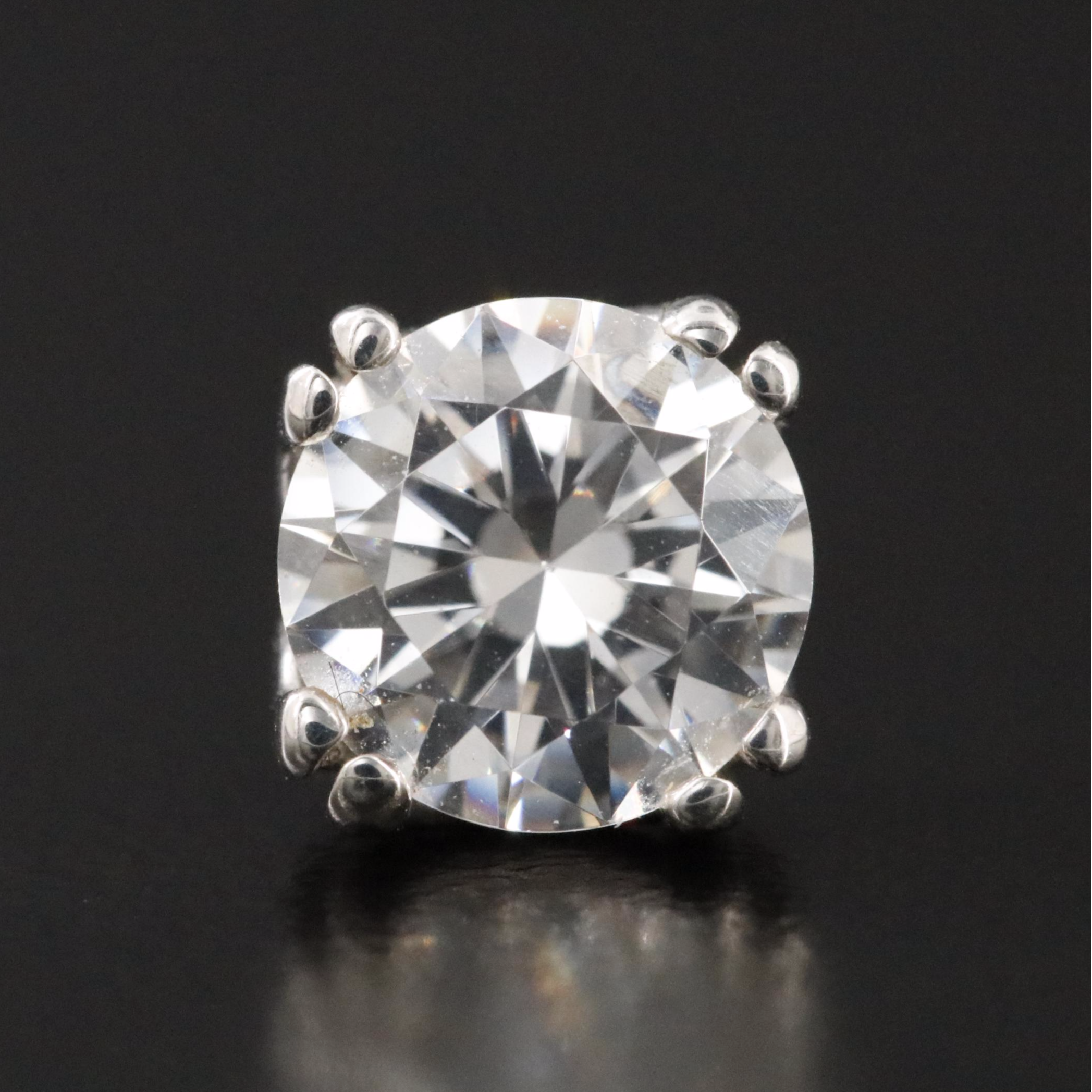 14K CZ Single Stud Earring