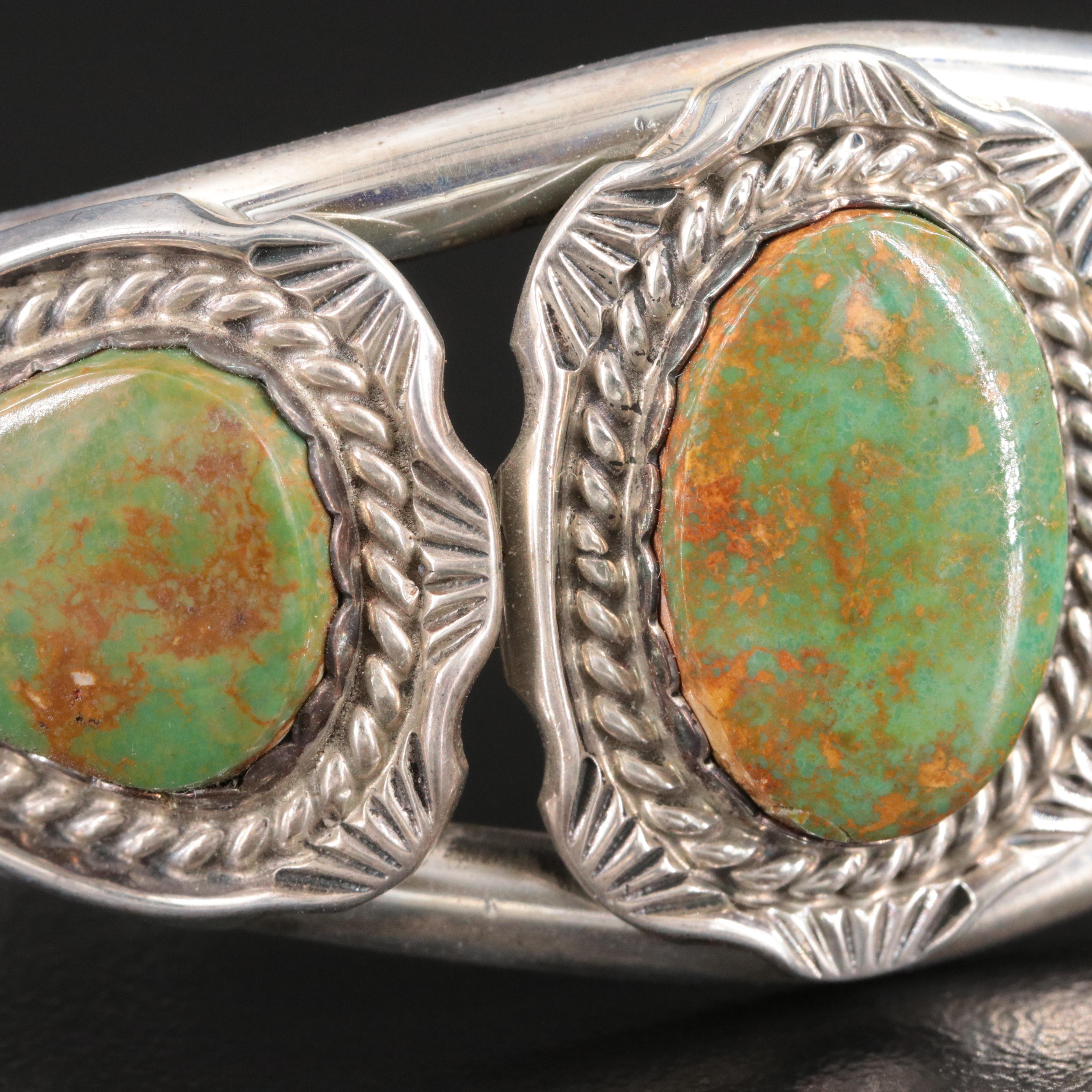 Southwestern Sterling Turquoise Cuff Bracelet