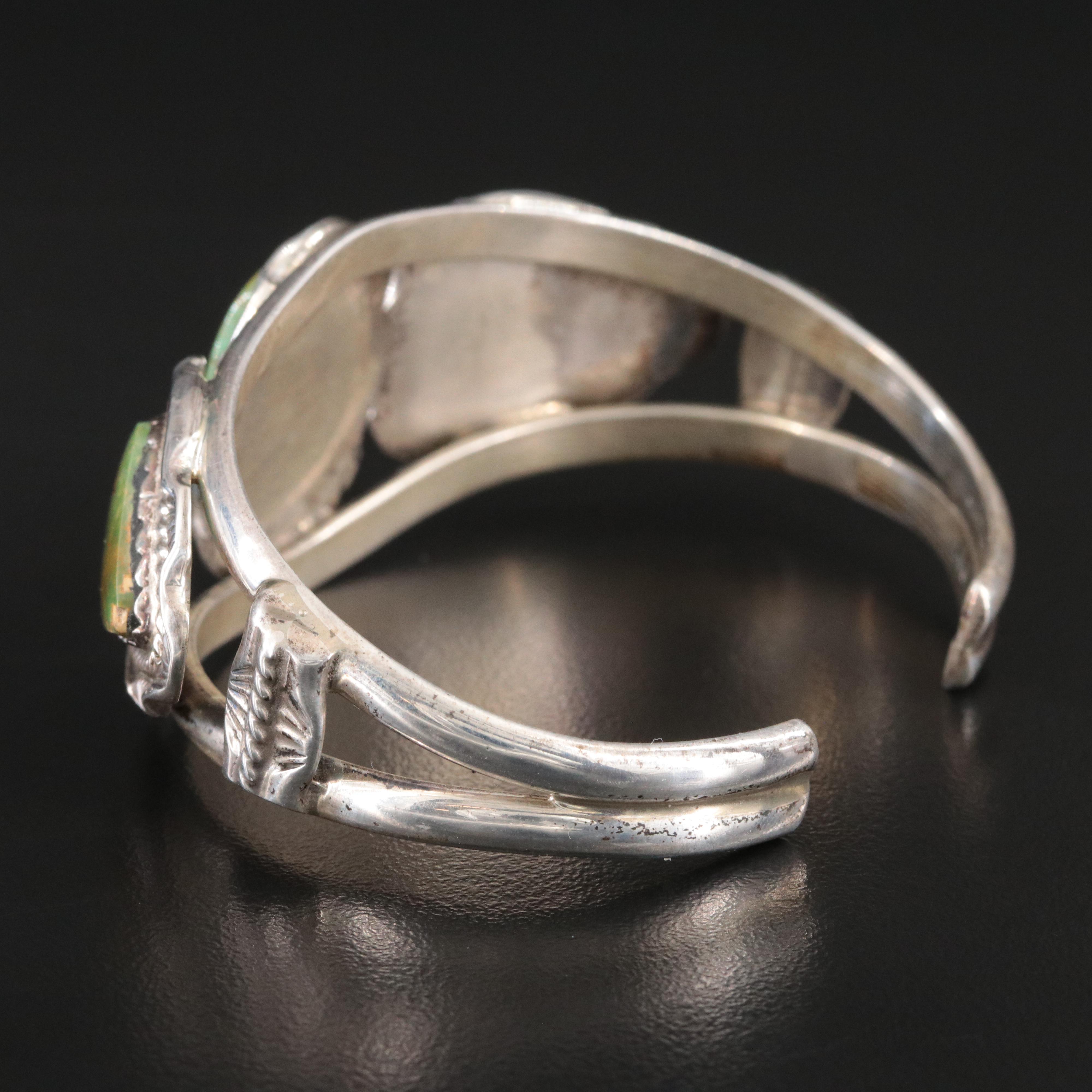 Southwestern Sterling Turquoise Cuff Bracelet