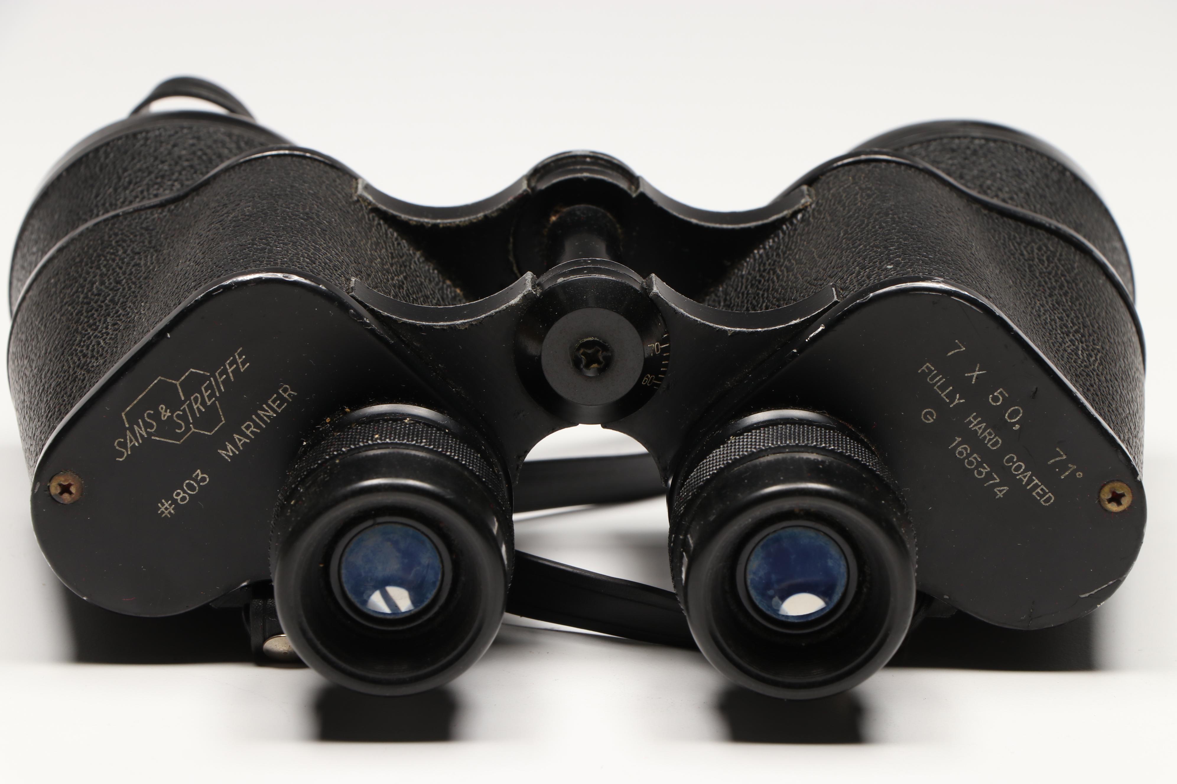 Sans & Streiffe Mariner 7x50 Binoculars with Carrying Case, Mid-20th Century