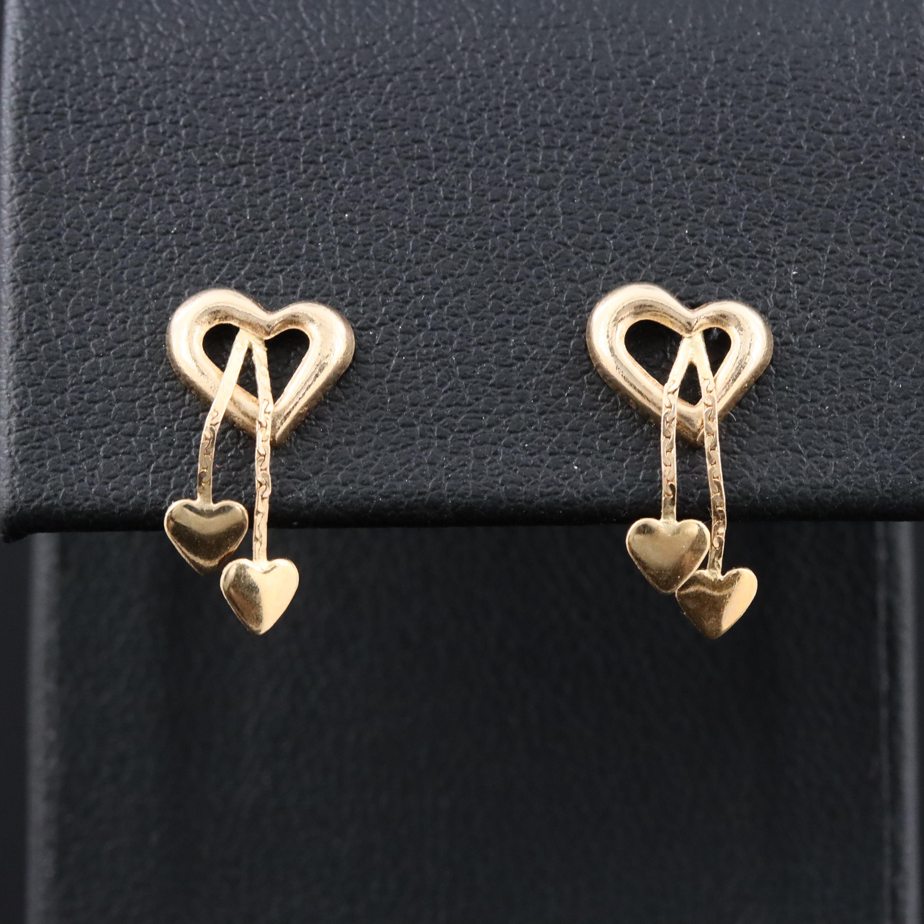 14K Heart Earrings