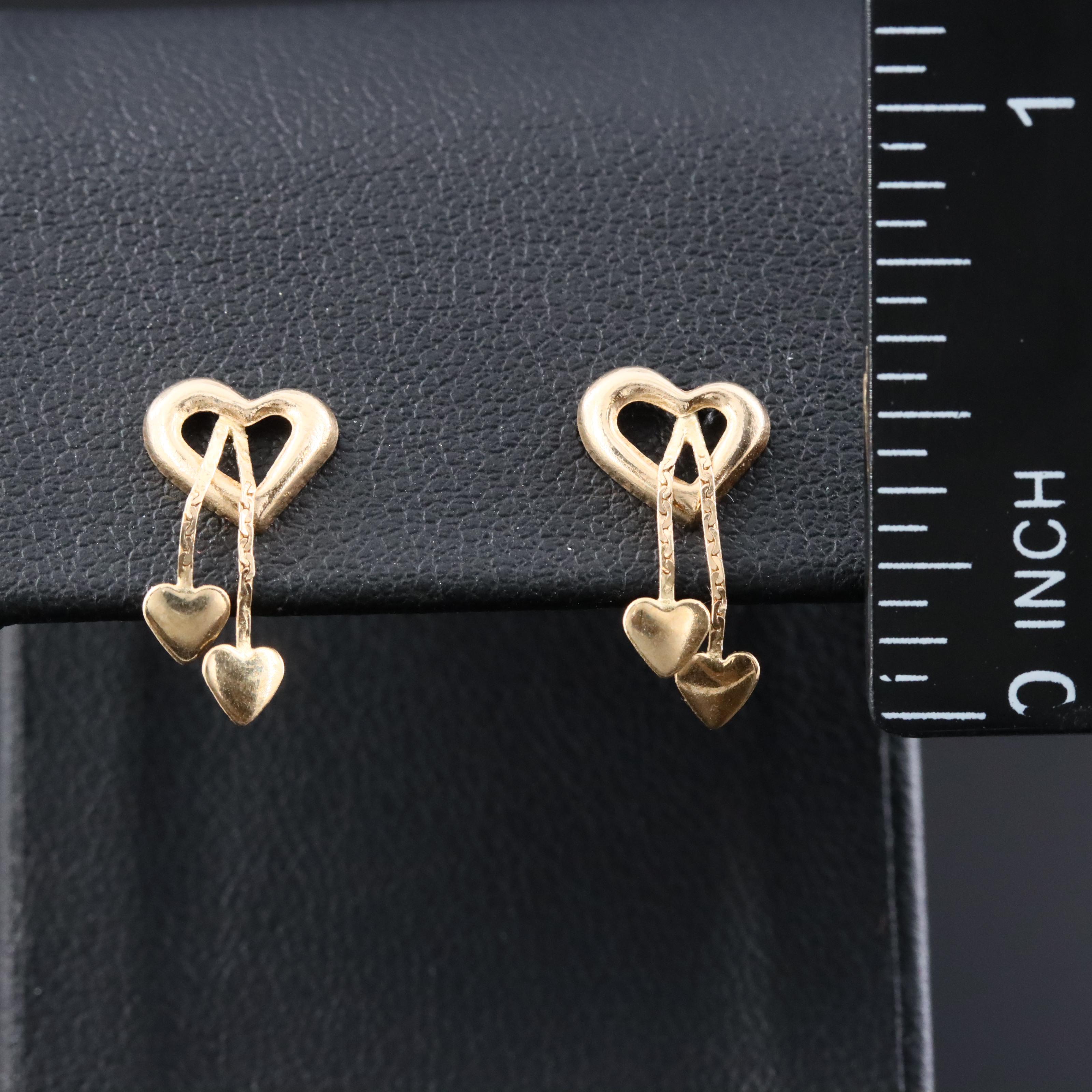 14K Heart Earrings