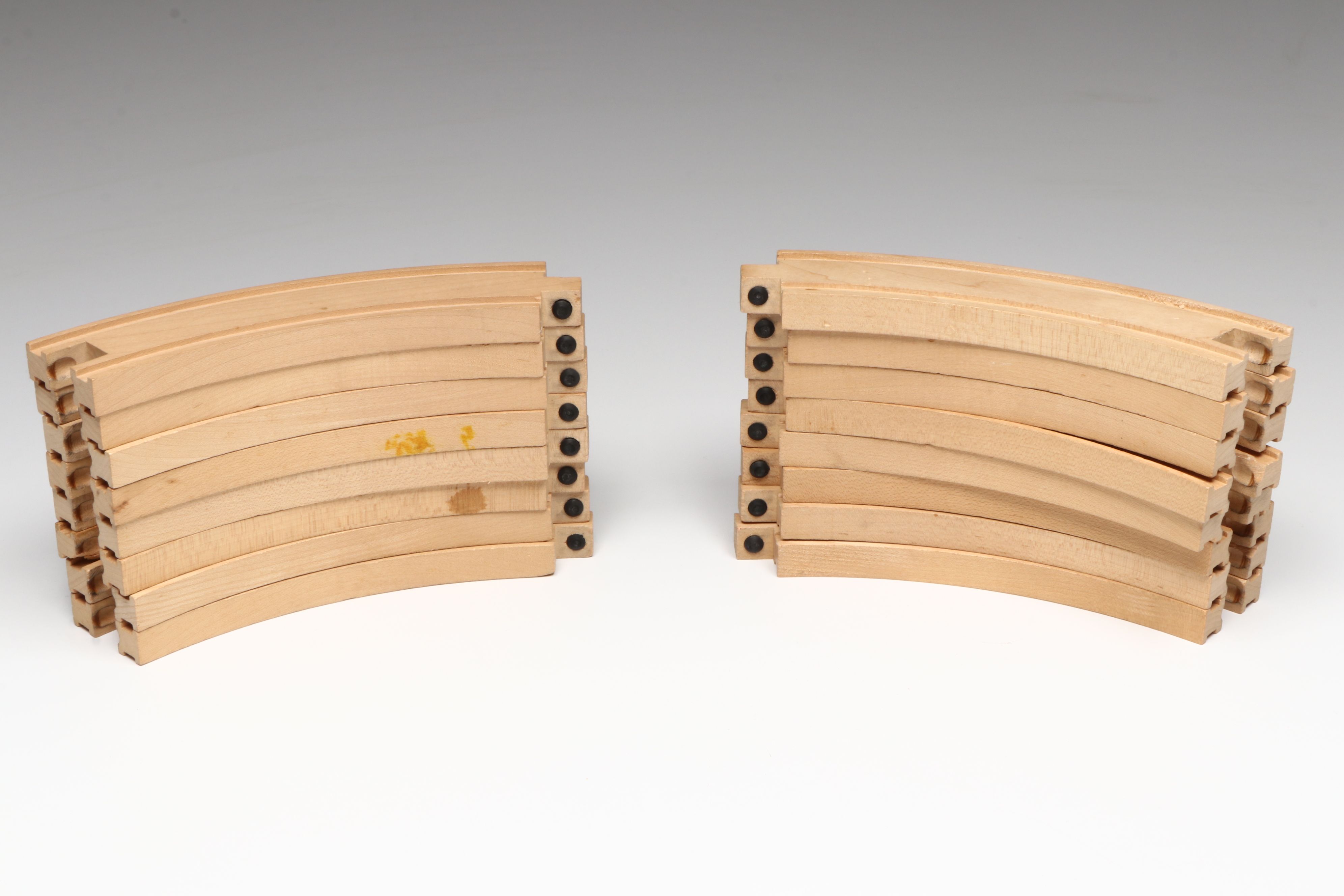 Wooden Train Tracks and Train Cars