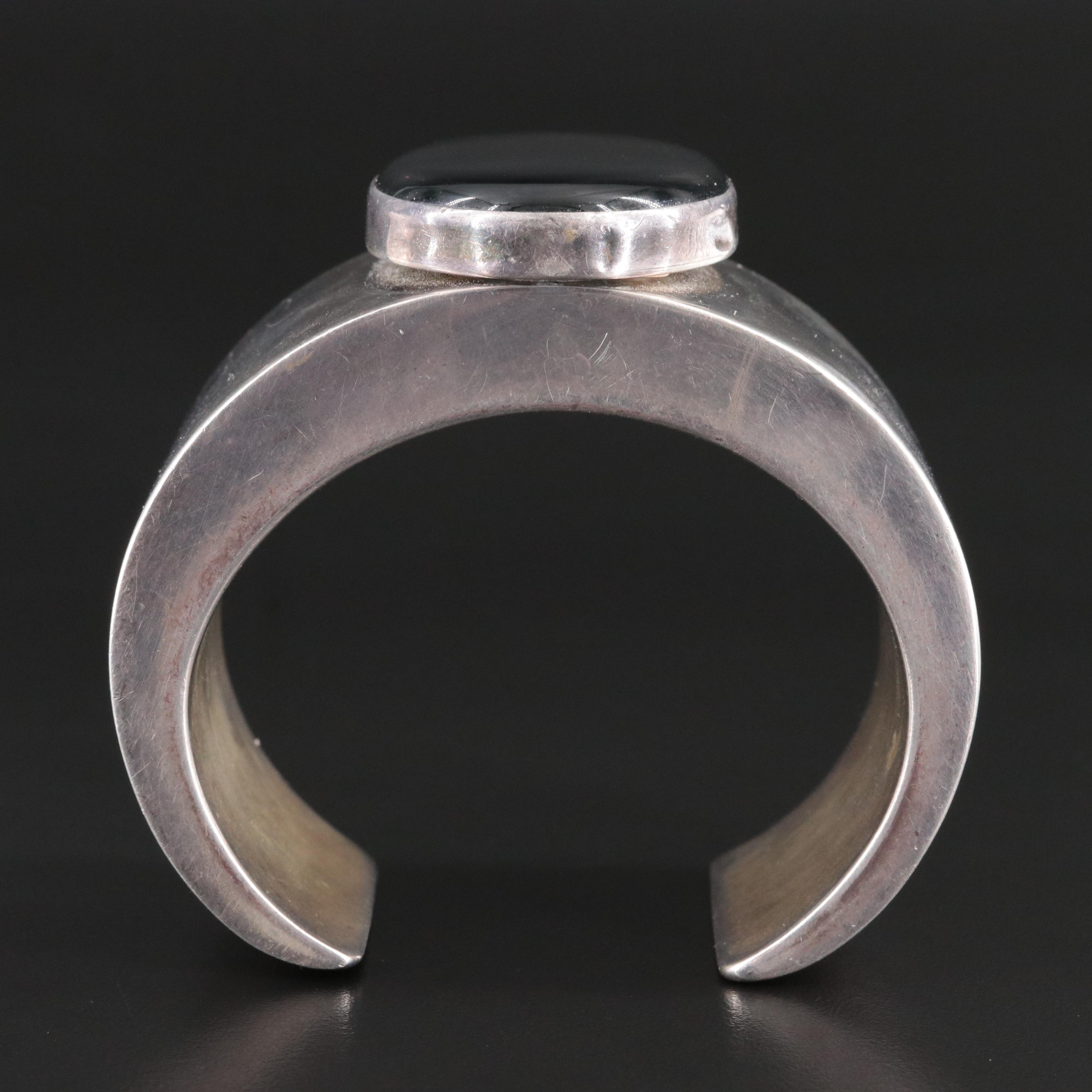 Réve Sterling Obsidian Cuff