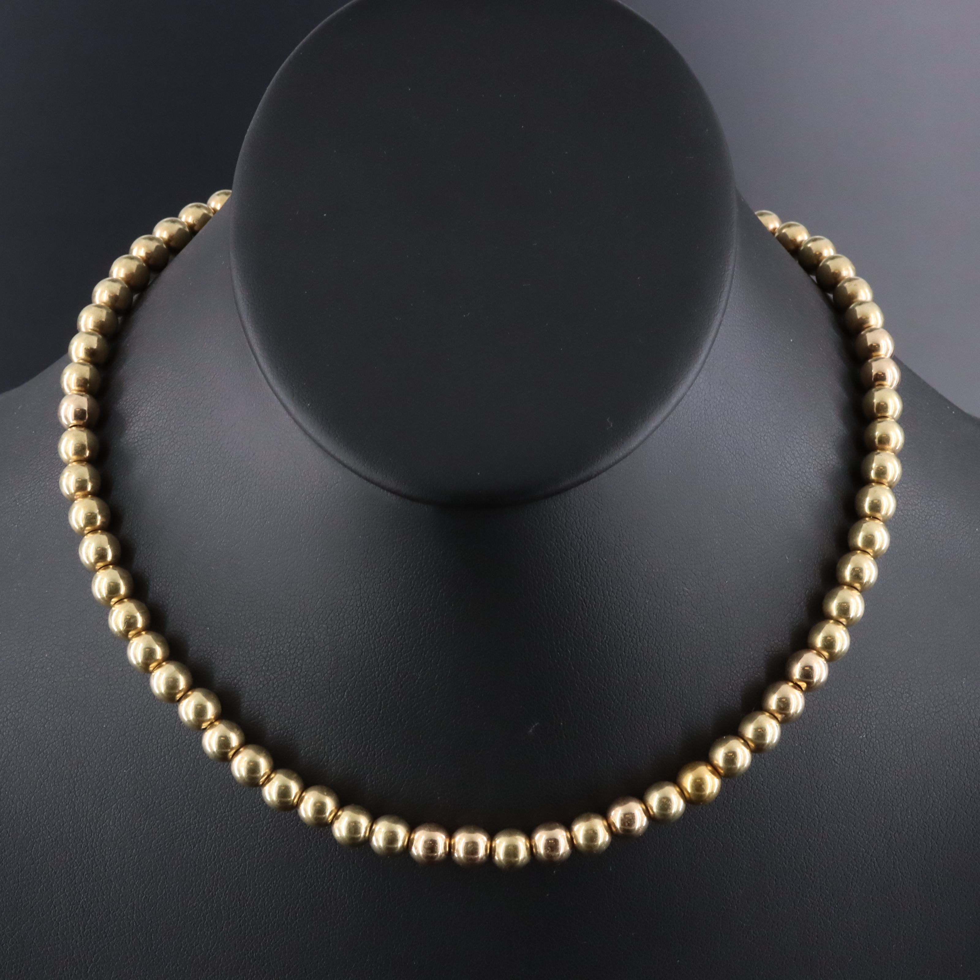 14K and 18K Bead Necklace