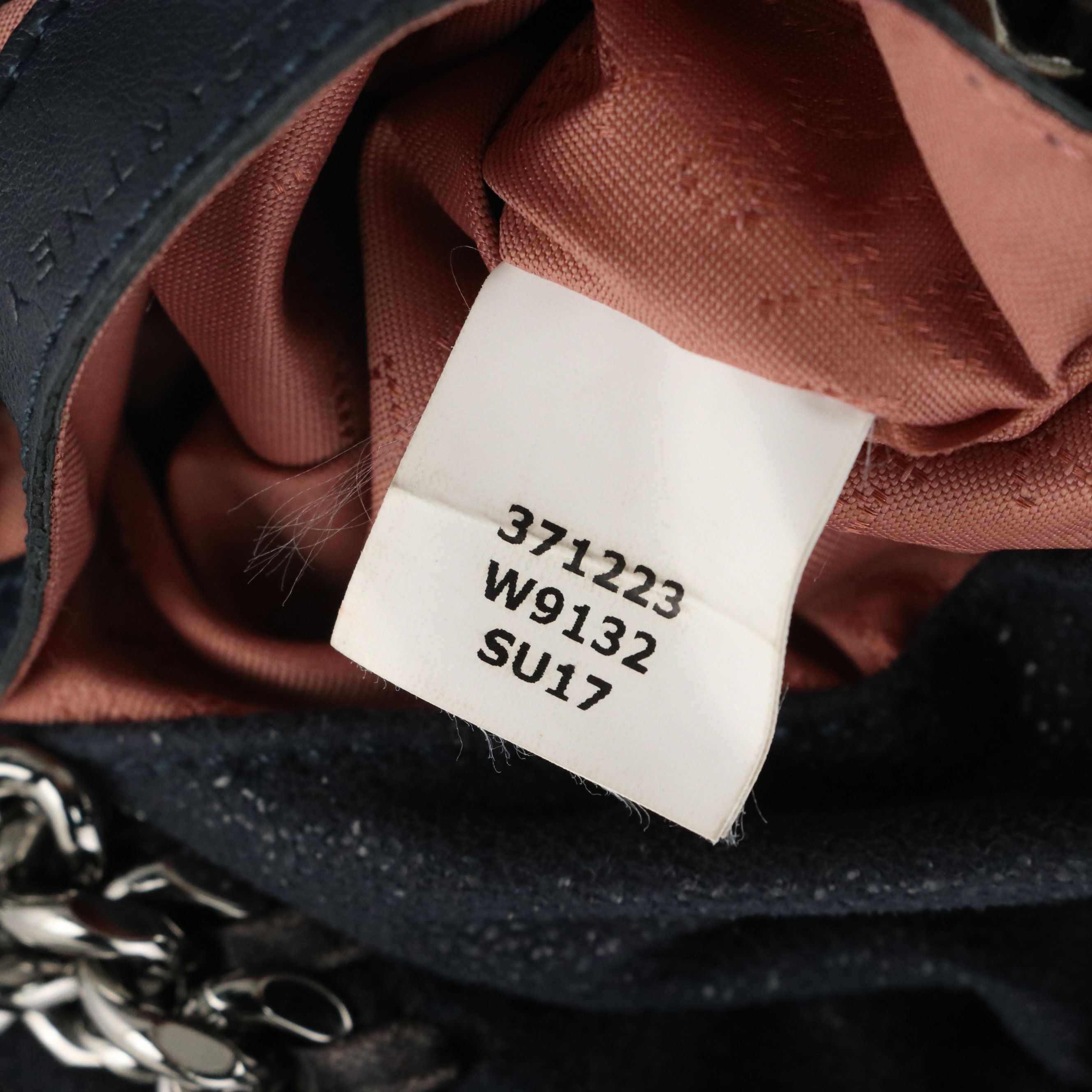 Stella McCartney Falabella Chain Strap Bag in Dark Blue Shaggy Deer Faux-Suede