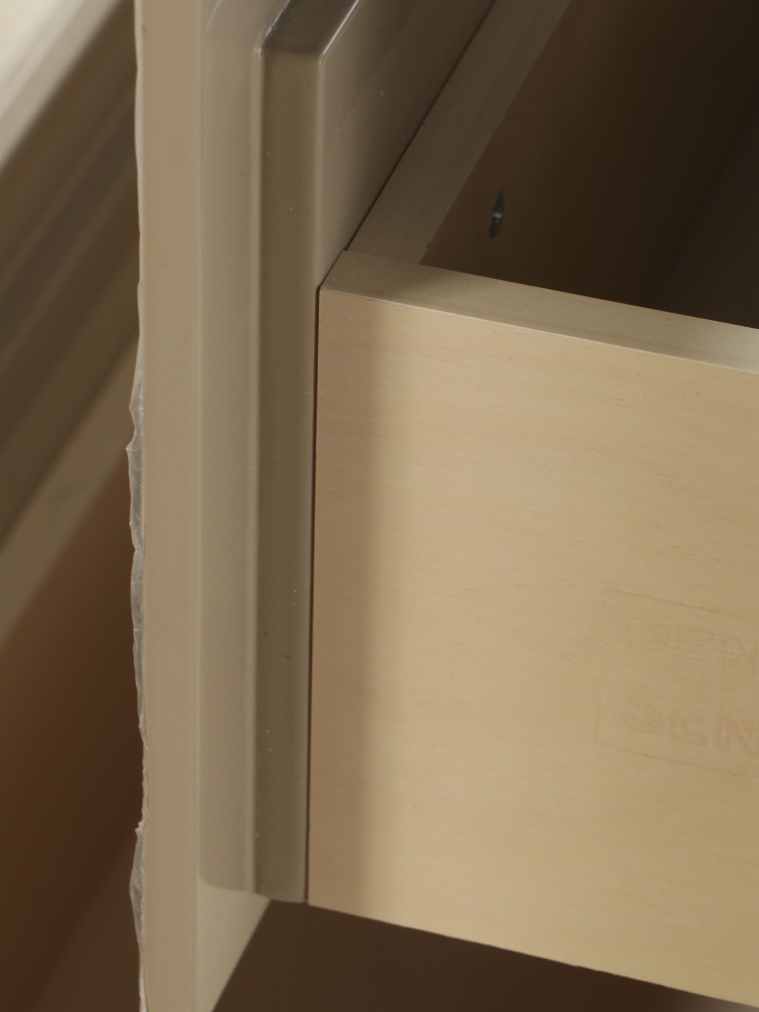 BENSEN "Brix" Pair of Beige Three-Drawer Side Tables